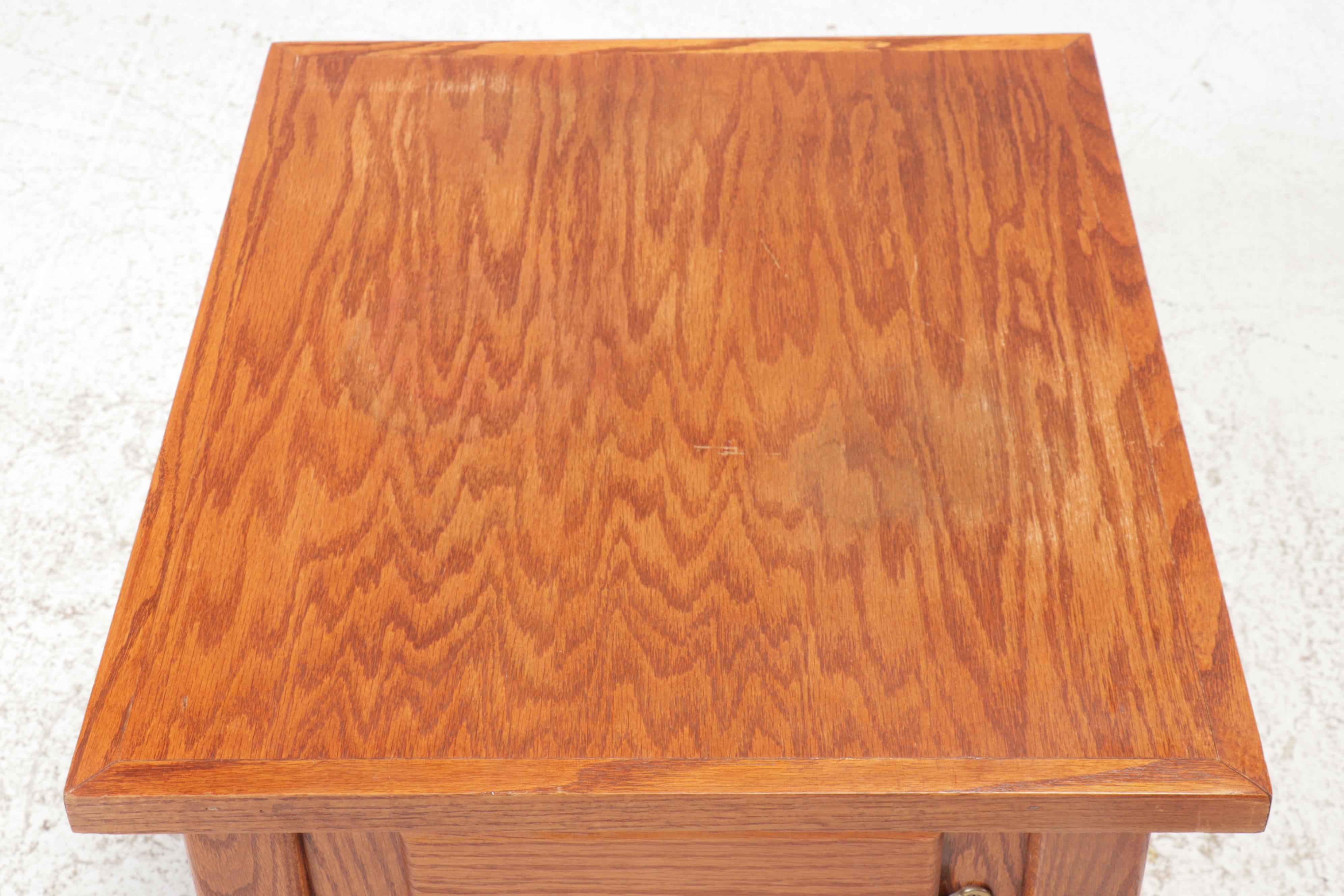 Craftsman Style Oak Bedside Cabinet