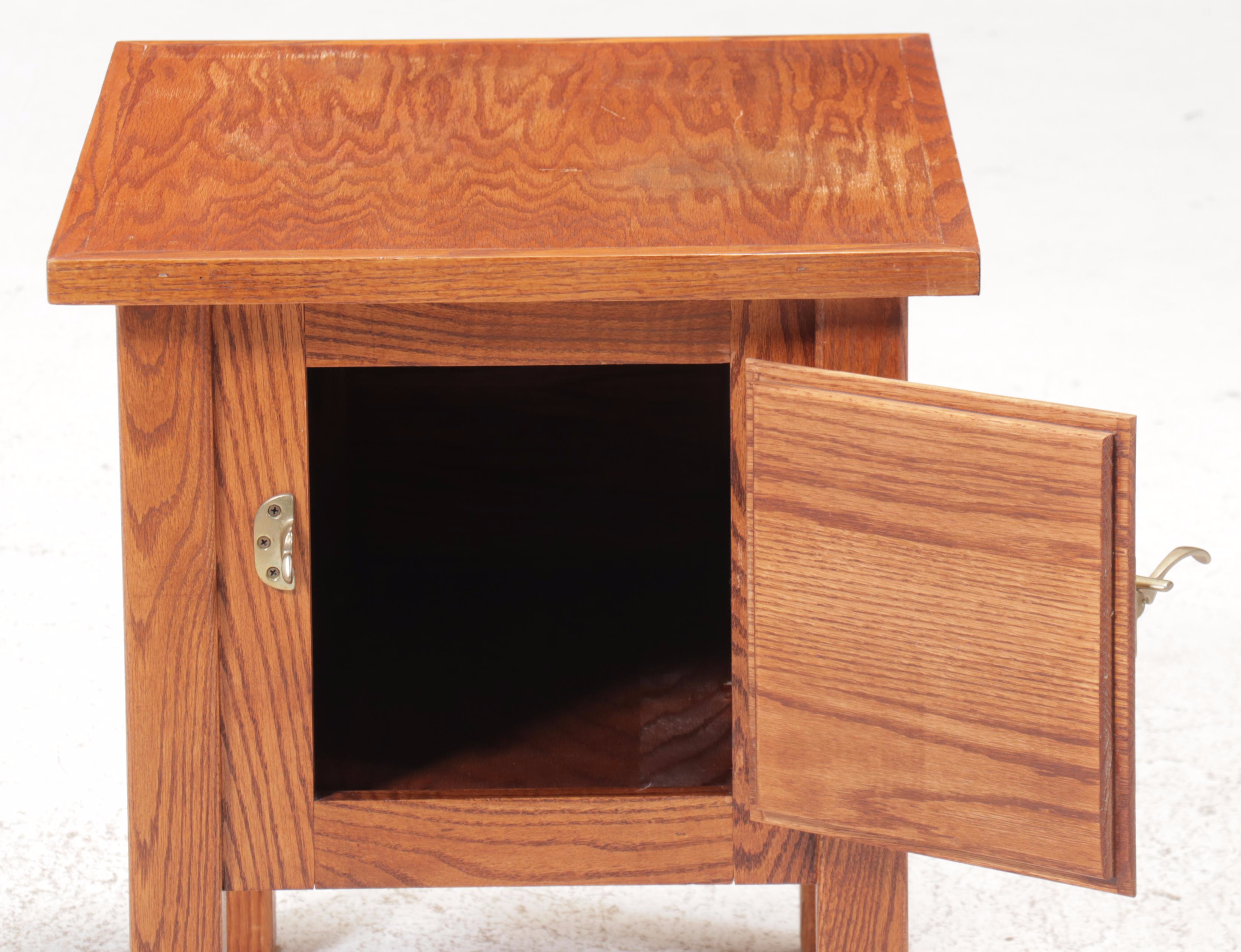 Craftsman Style Oak Bedside Cabinet