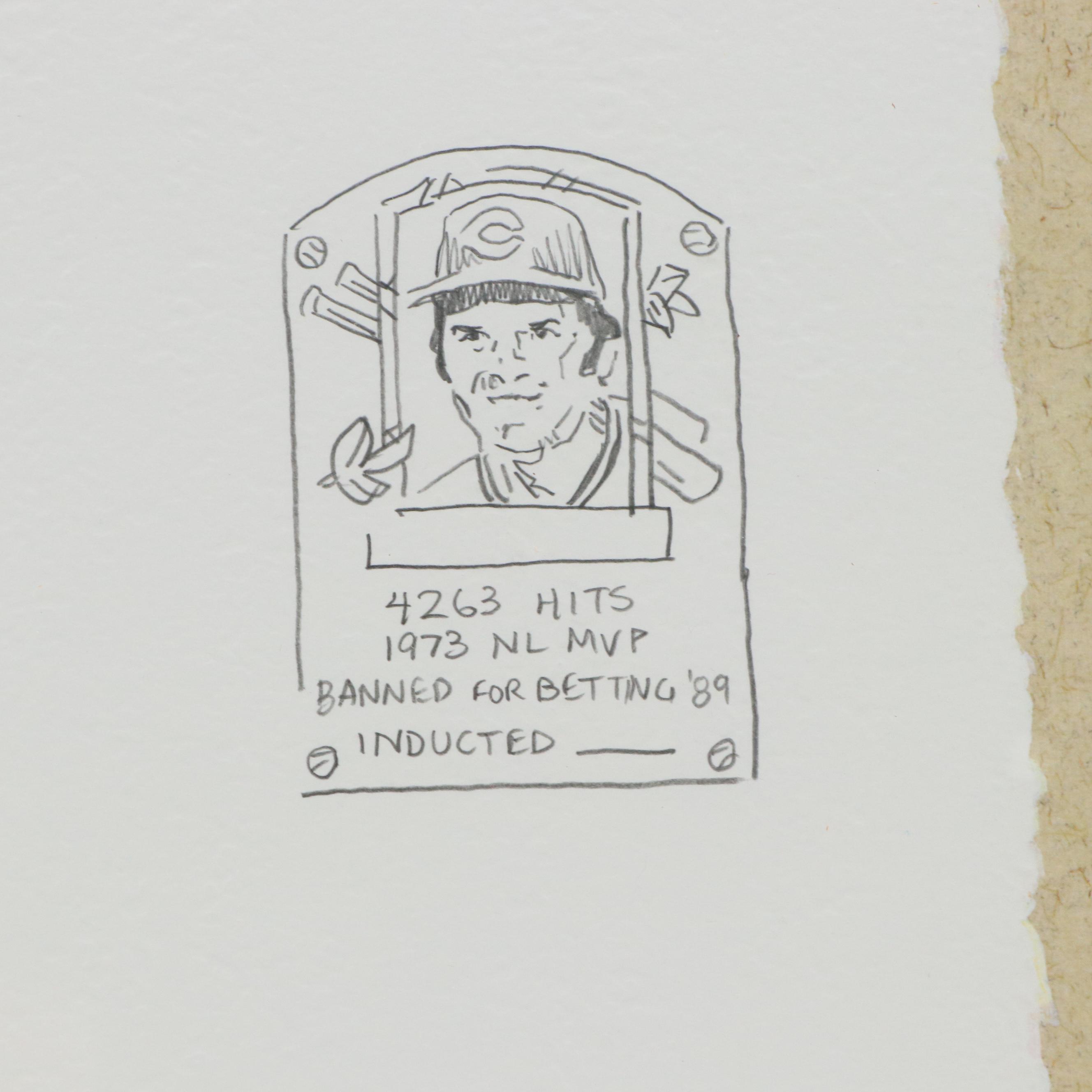 Pete Rose and Michael Mellett Signed Limited Edition Cincinnati Reds Print