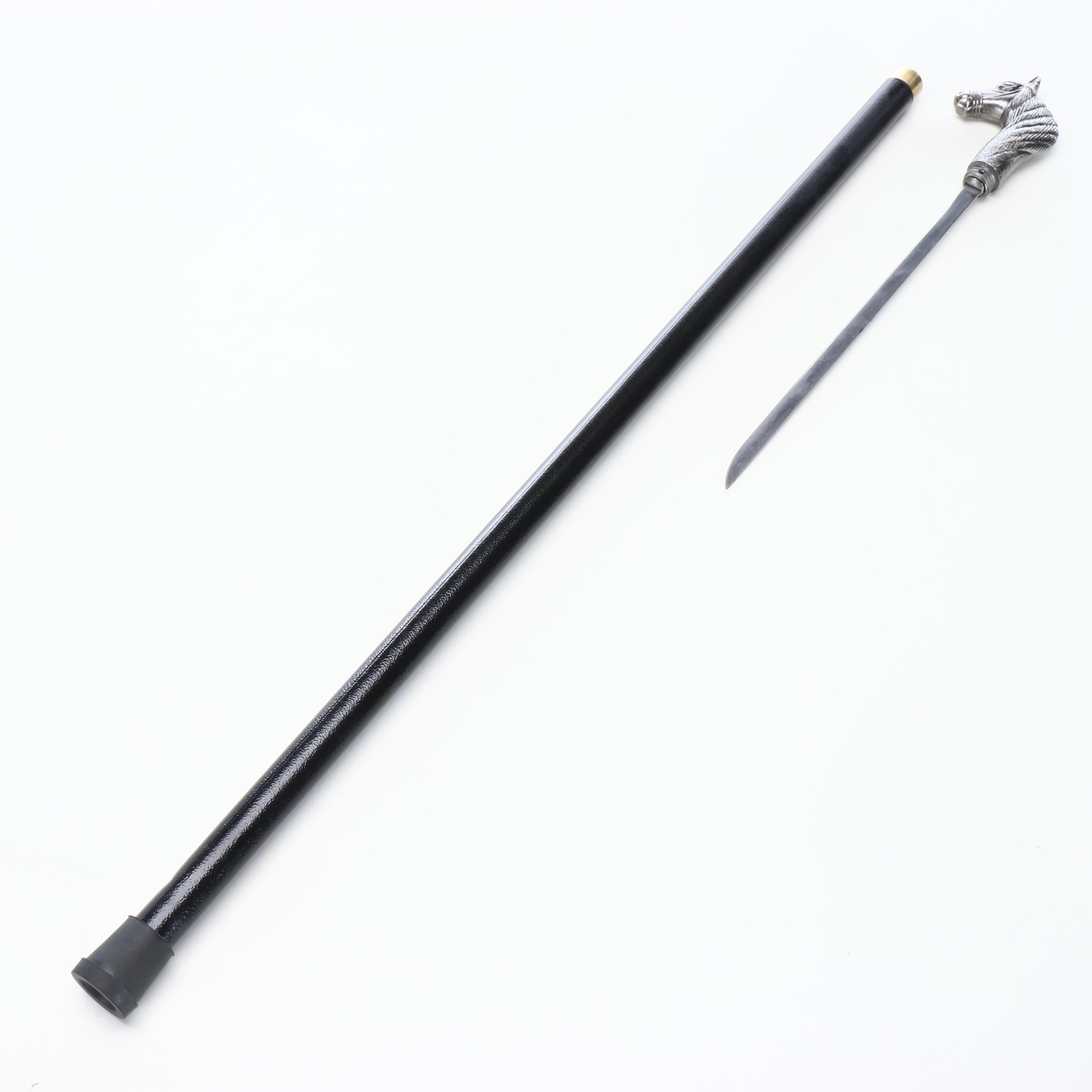 Horse Head Handle Sword Cane