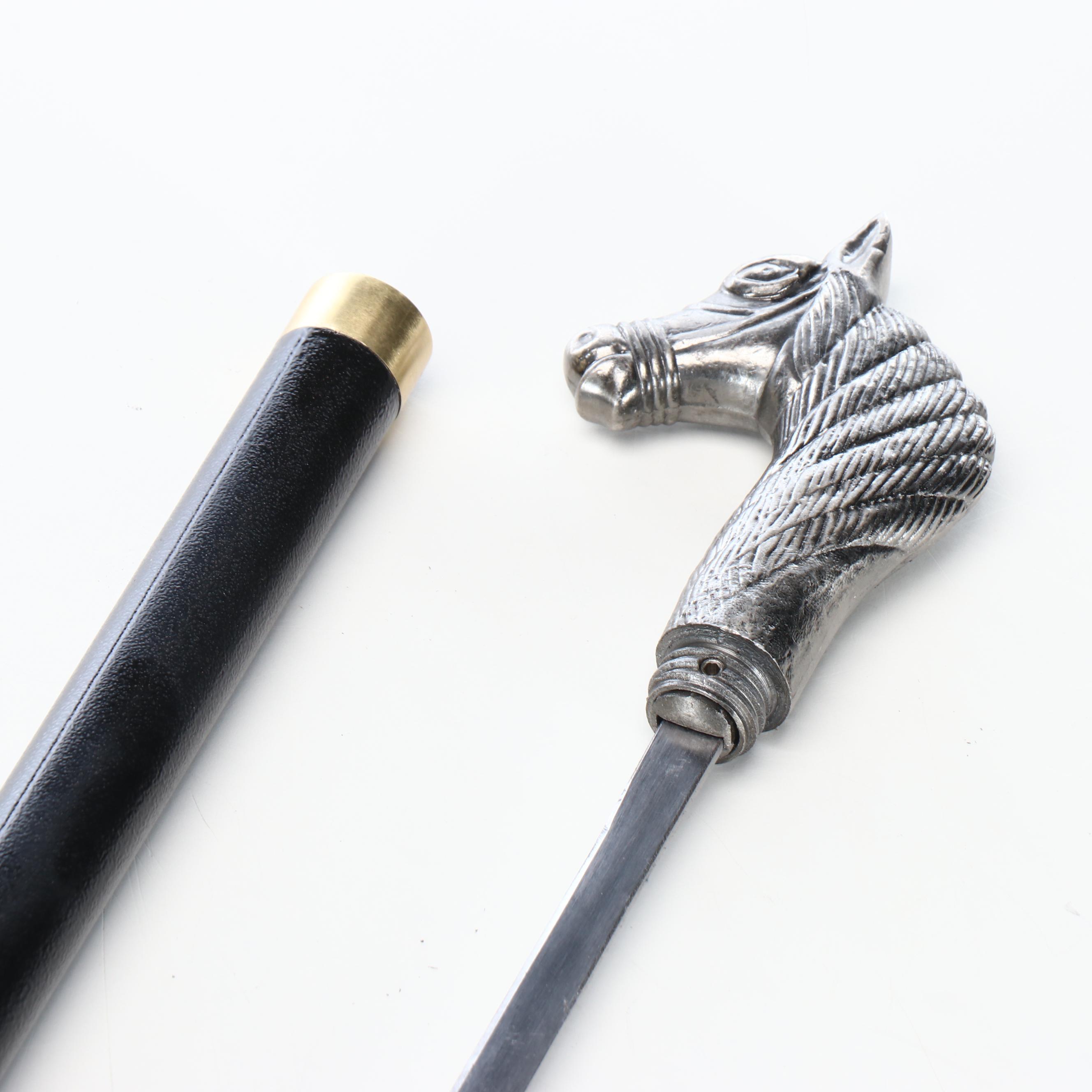 Horse Head Handle Sword Cane