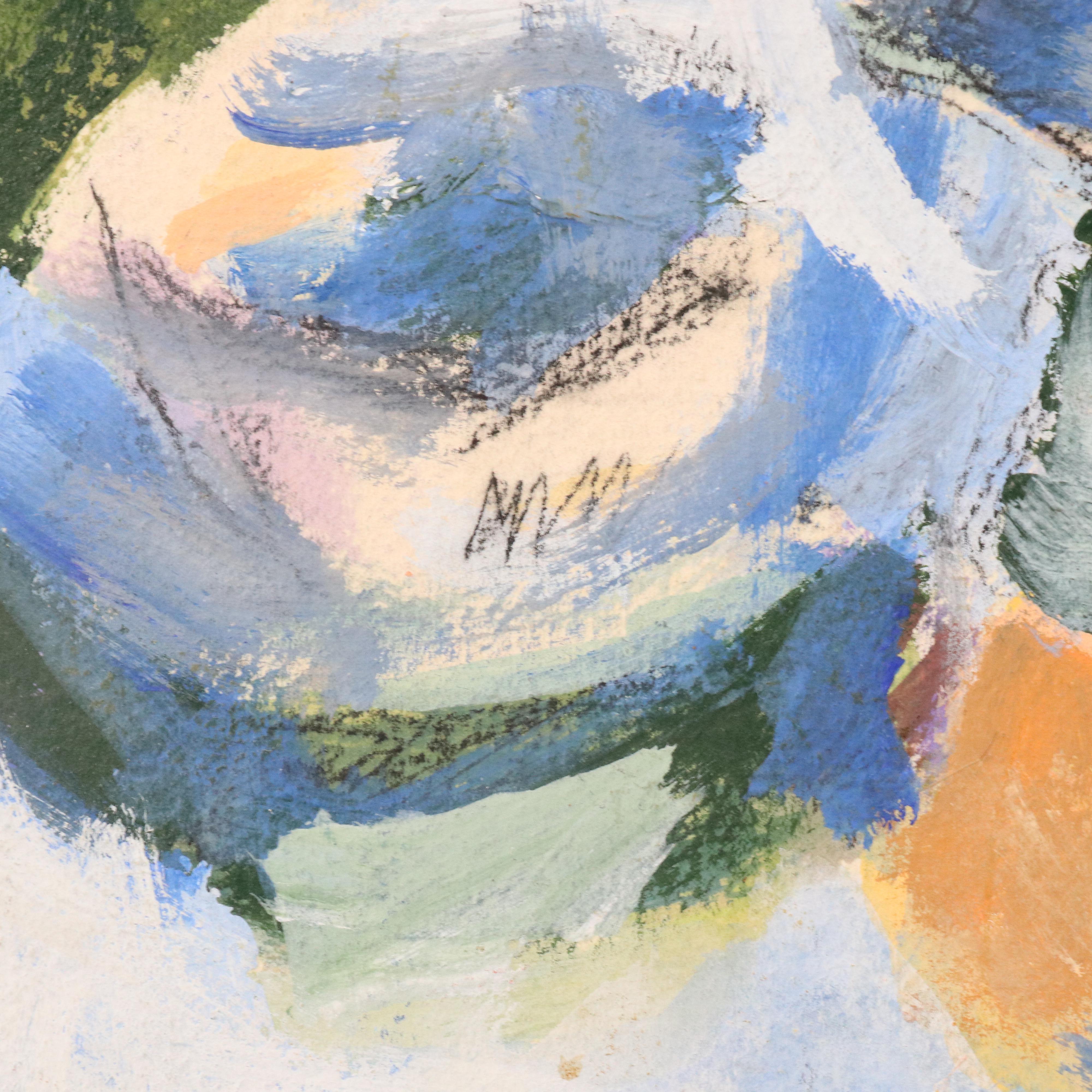 Modern Still Life Mixed Media Painting, Late 20th Century