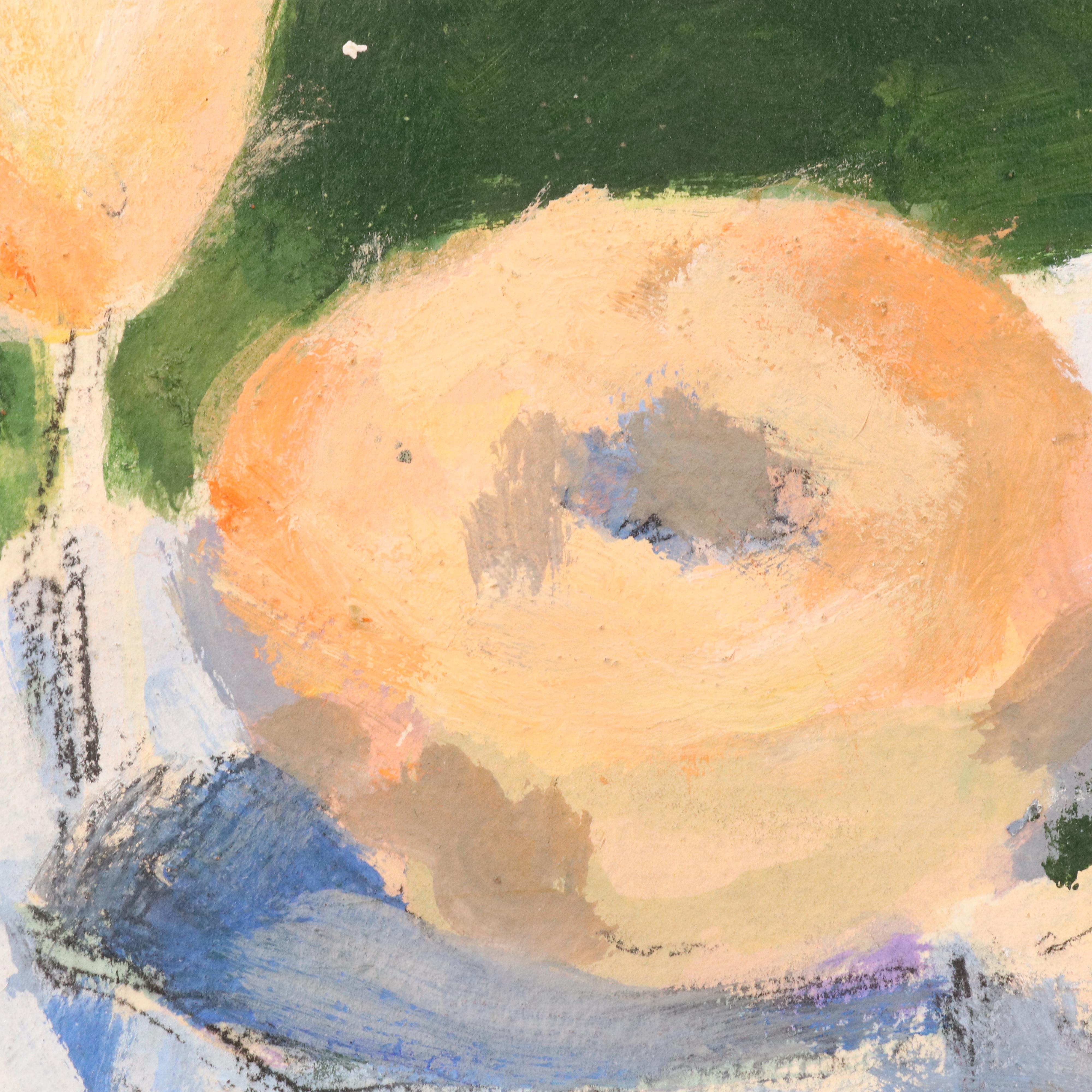 Modern Still Life Mixed Media Painting, Late 20th Century