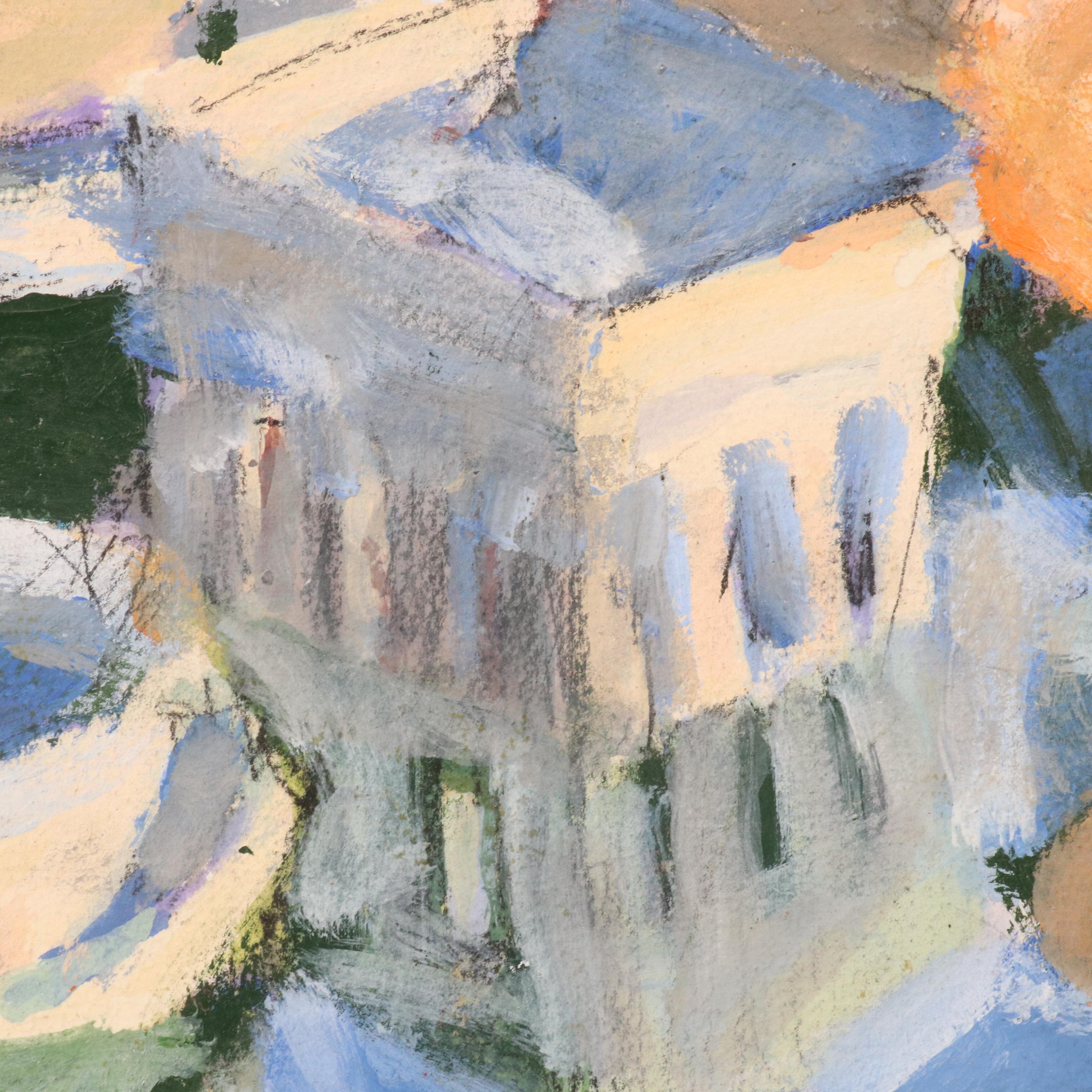 Modern Still Life Mixed Media Painting, Late 20th Century