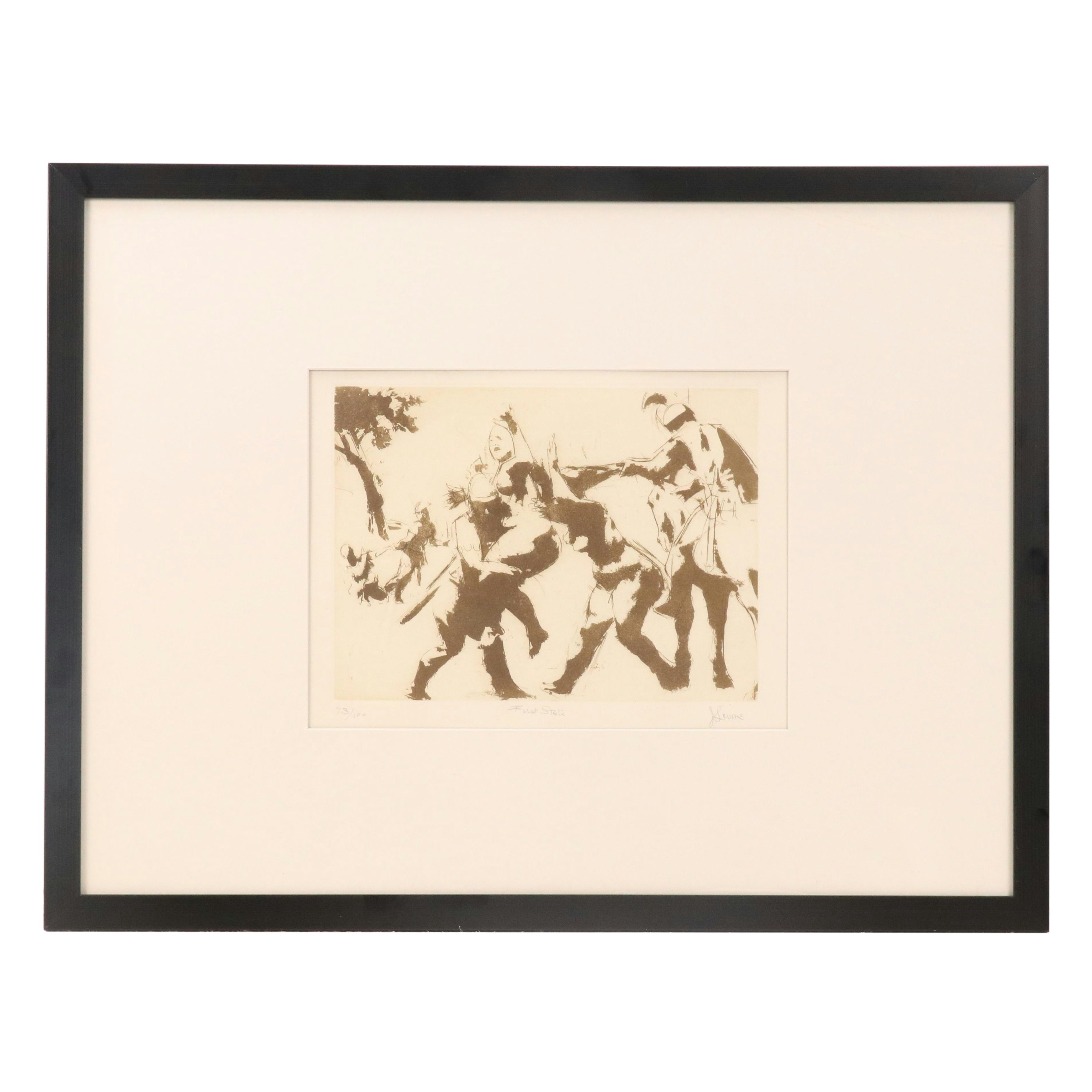 Jack Levine Figural Modern Aquatint