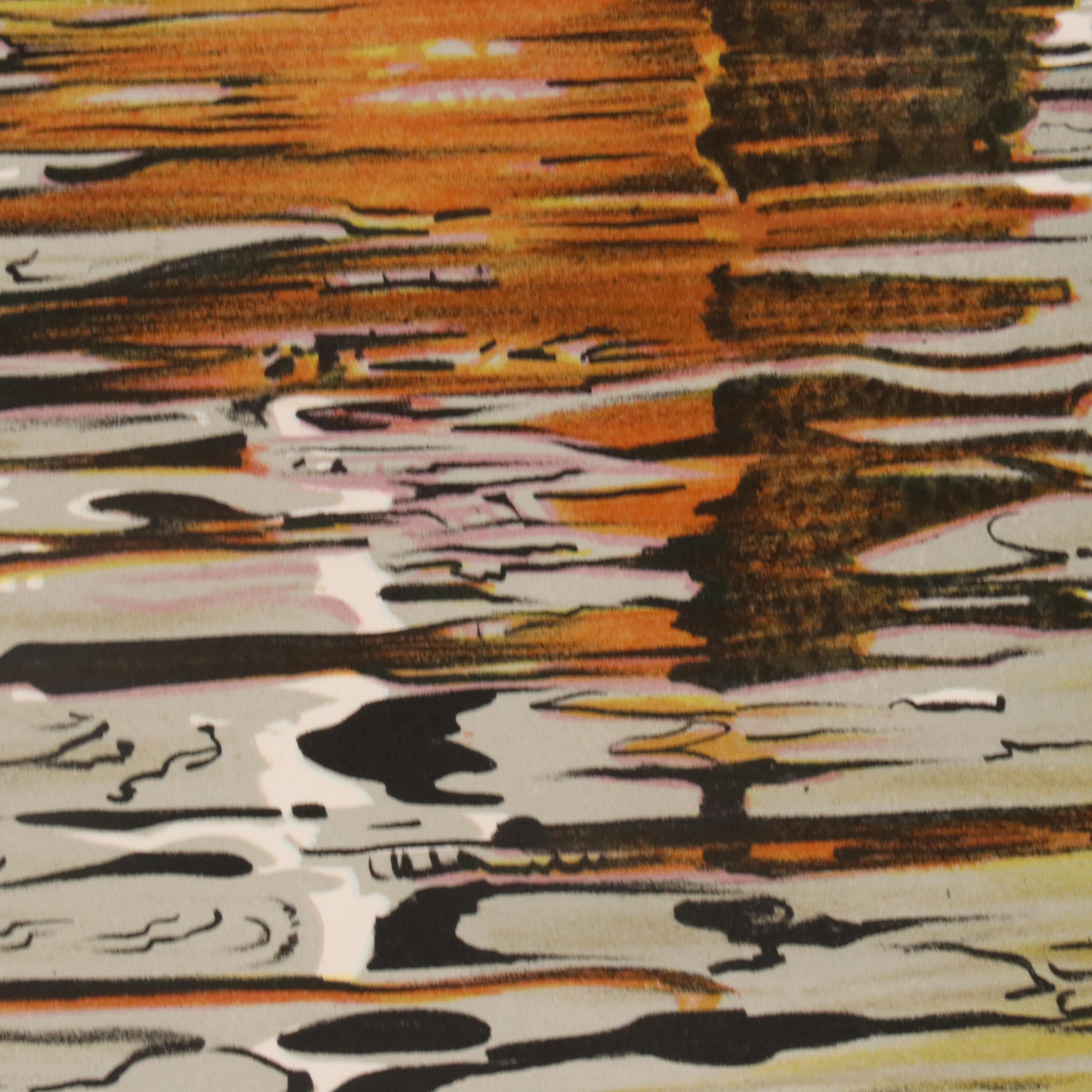 Mark Stevens Harbor Scene Lithograph "Fisherman's Wharf"