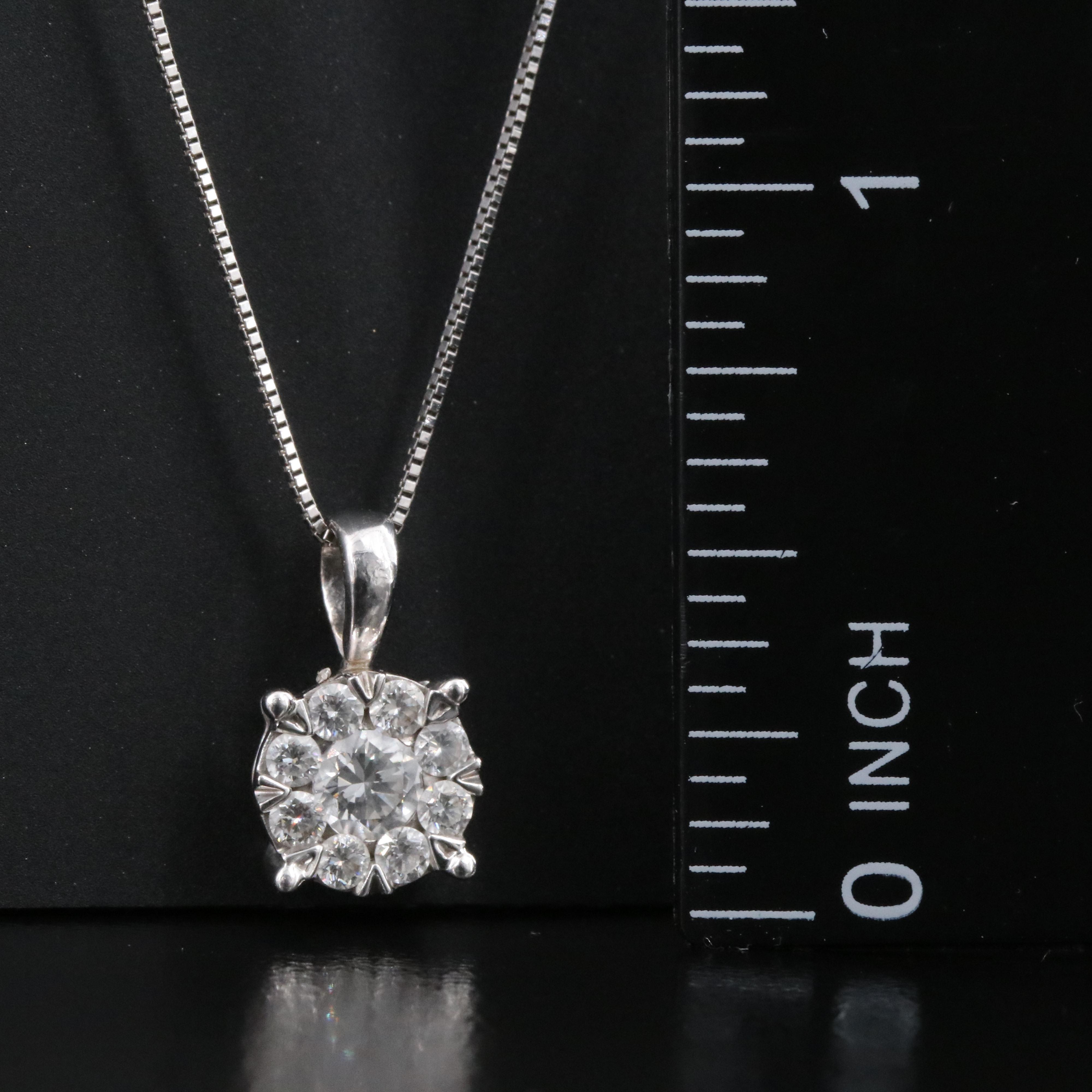 14K 0.56 CTW Lab Grown Diamond Pendant with 10K Bail on 14K Box Chain Necklace