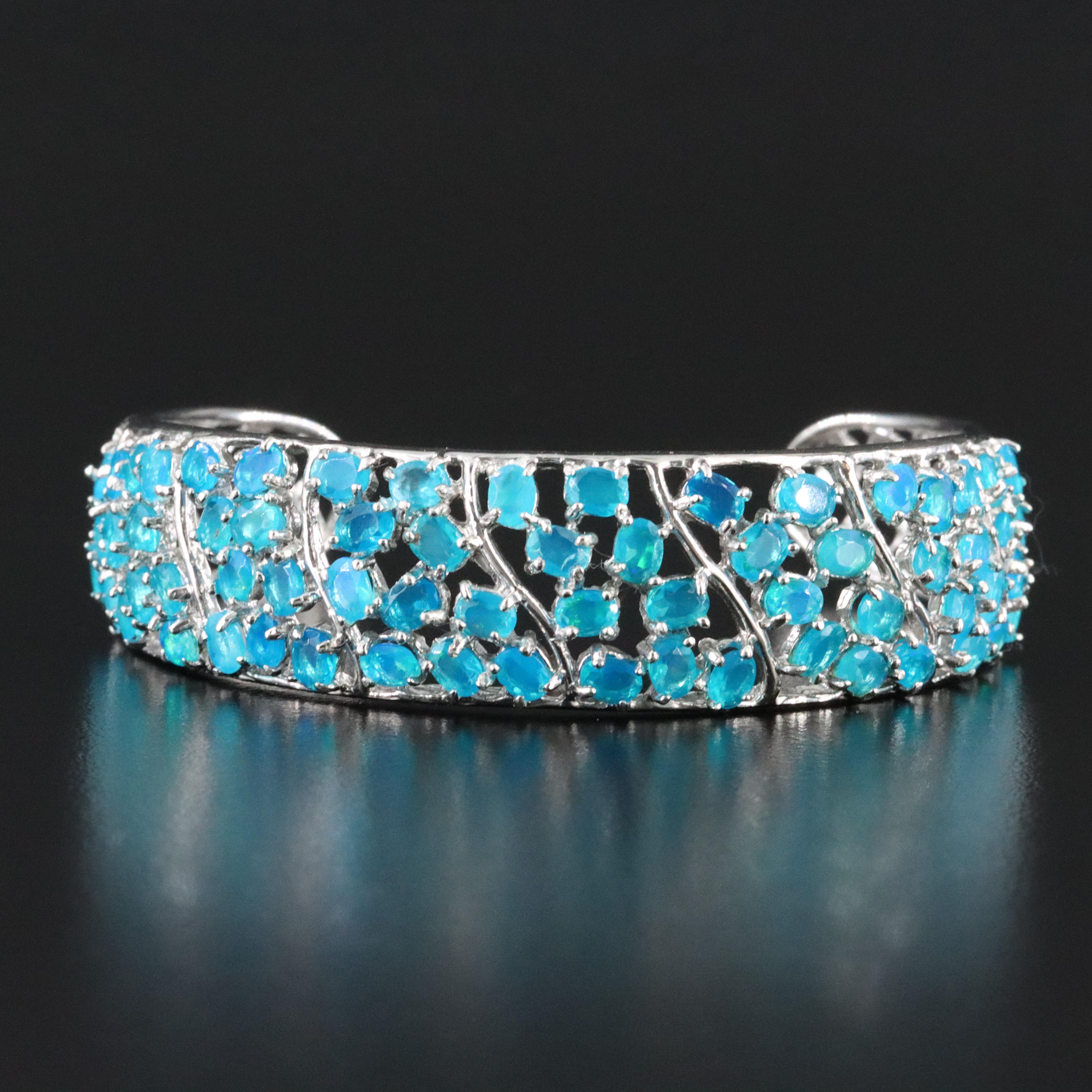 Sterling Opal Cuff Bracelet