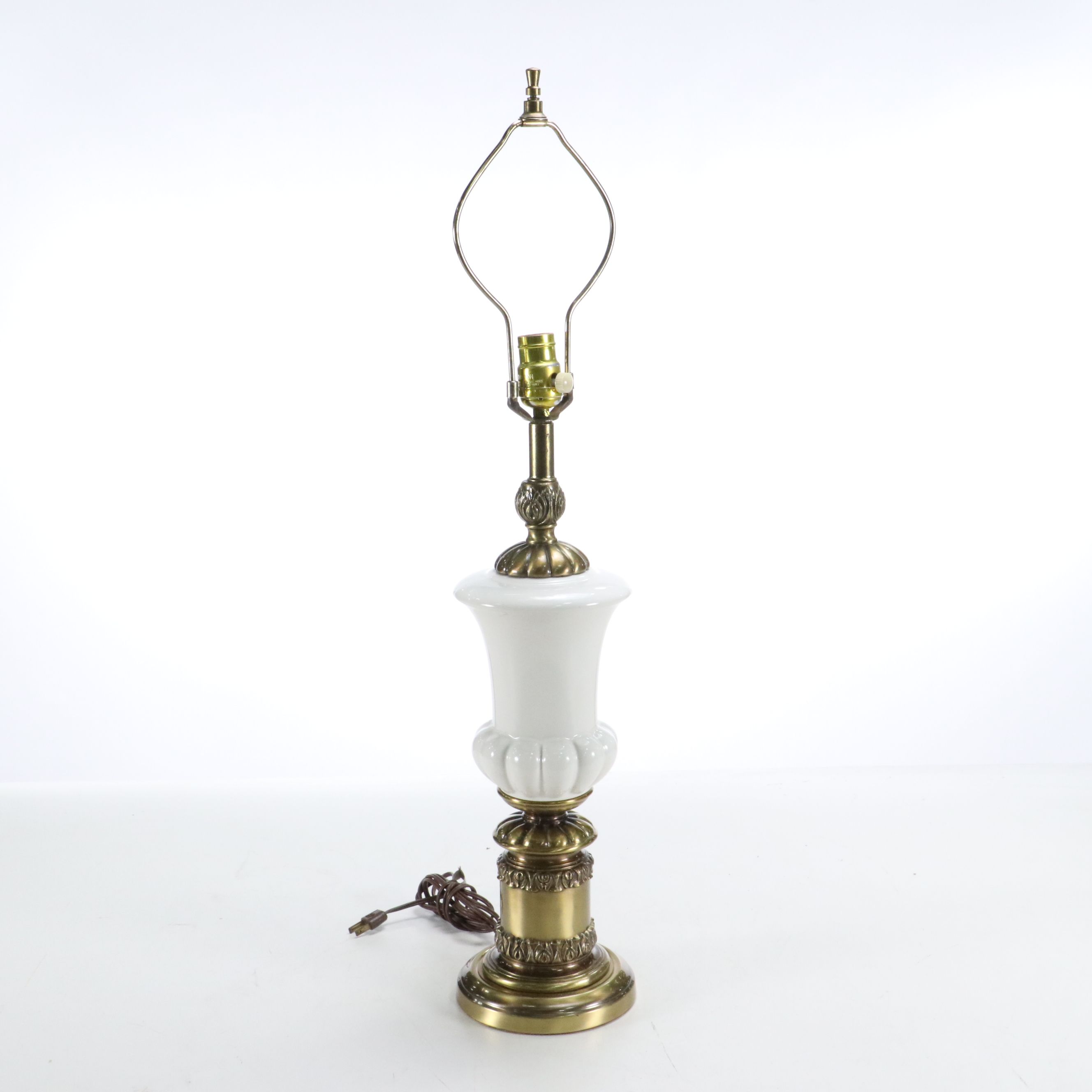 Victorian Style Porcelain and Brass Table Lamps