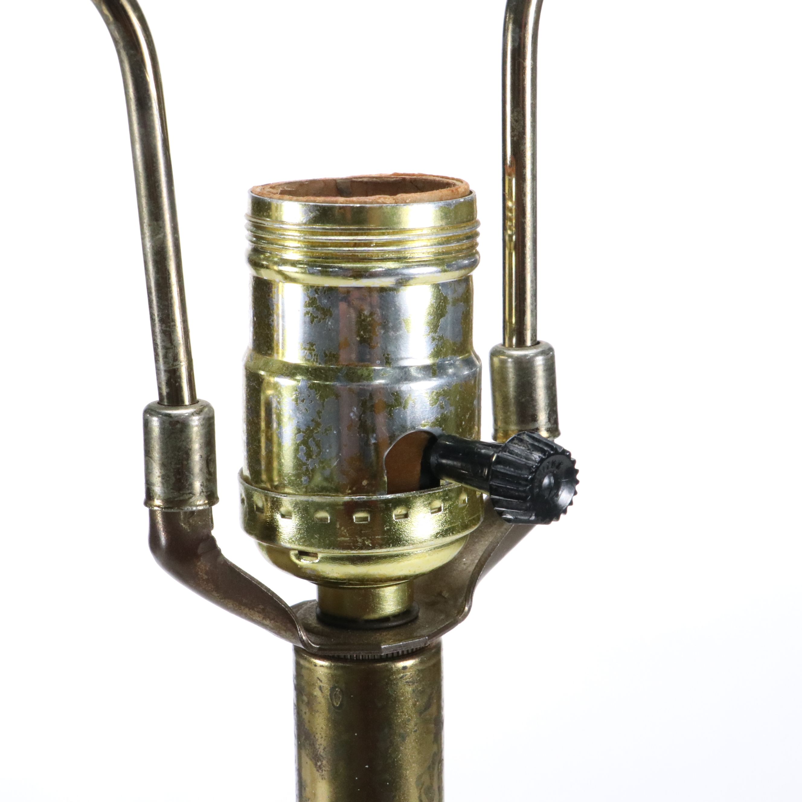 Victorian Style Porcelain and Brass Table Lamps