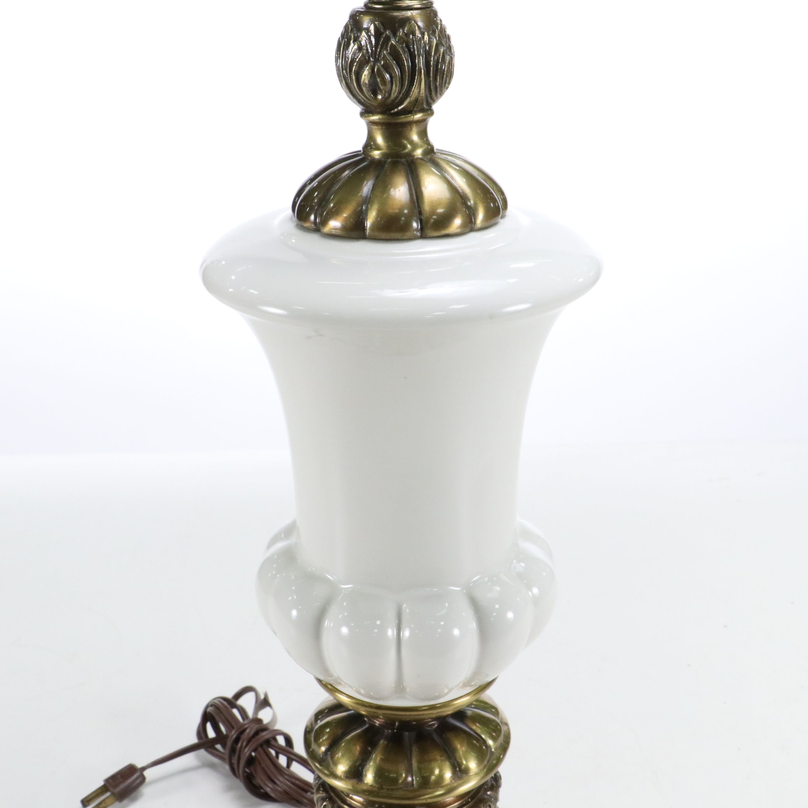 Victorian Style Porcelain and Brass Table Lamps