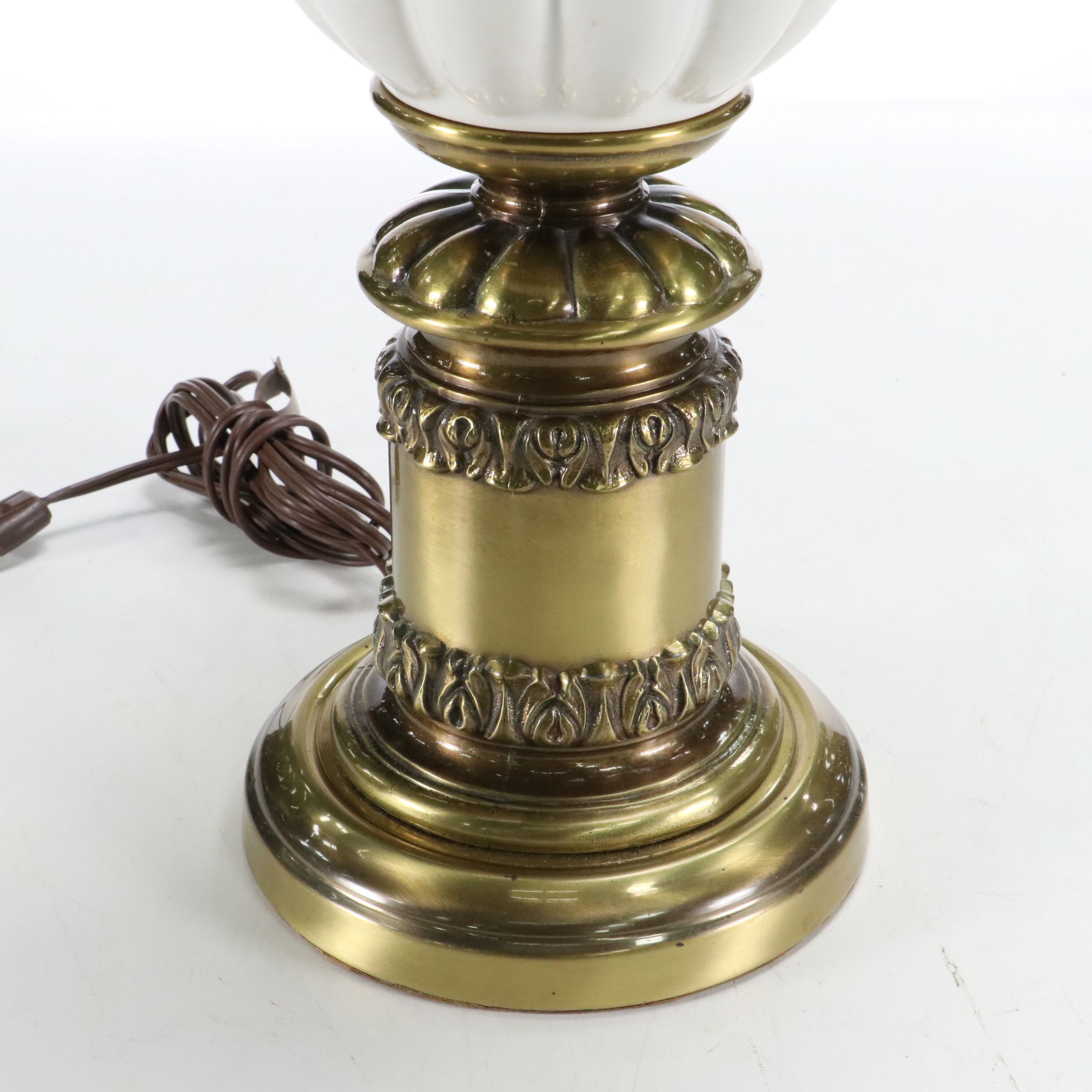 Victorian Style Porcelain and Brass Table Lamps