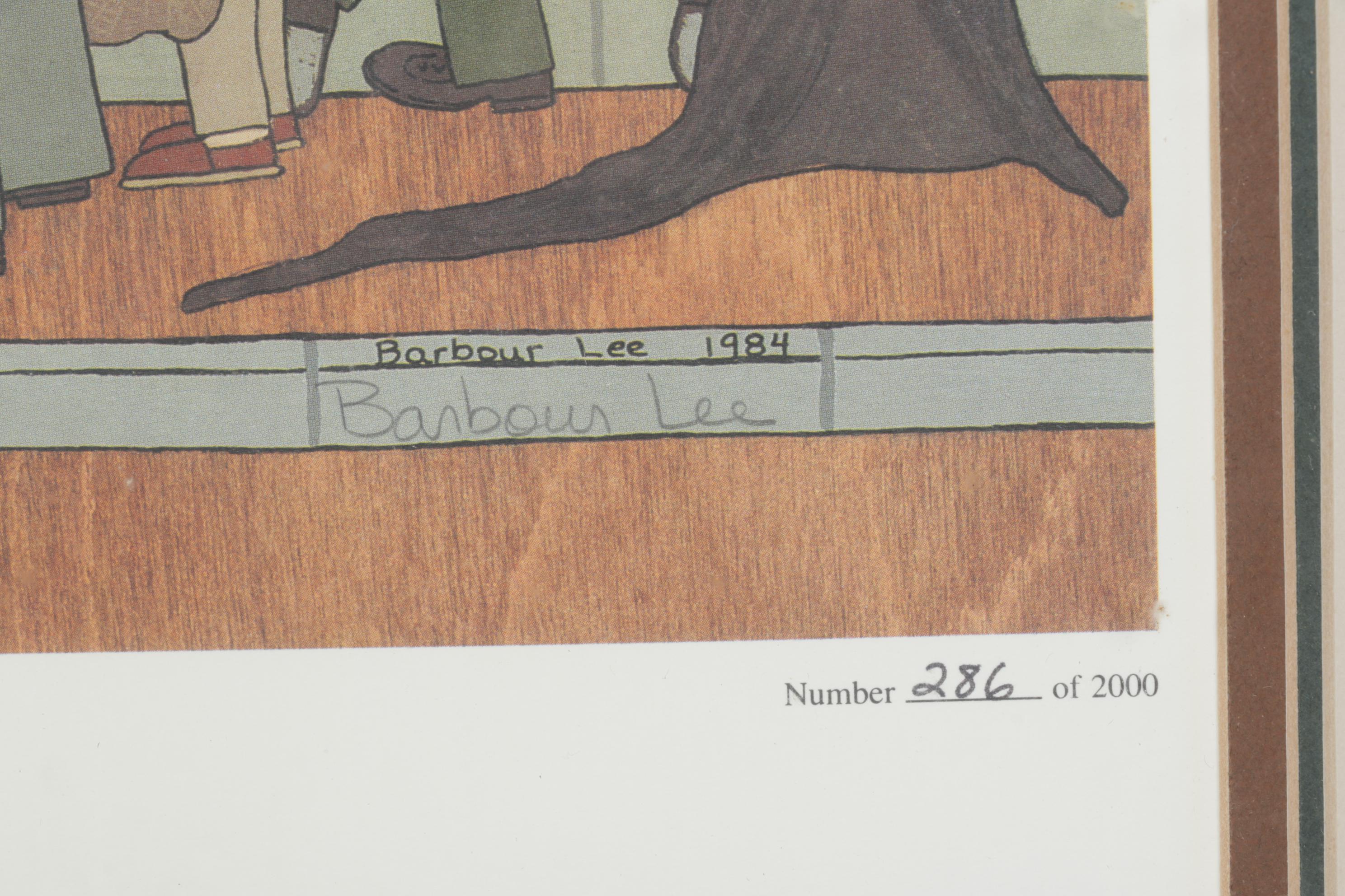 Barbour Lee "Country Auction" Offset Lithograph, 1984