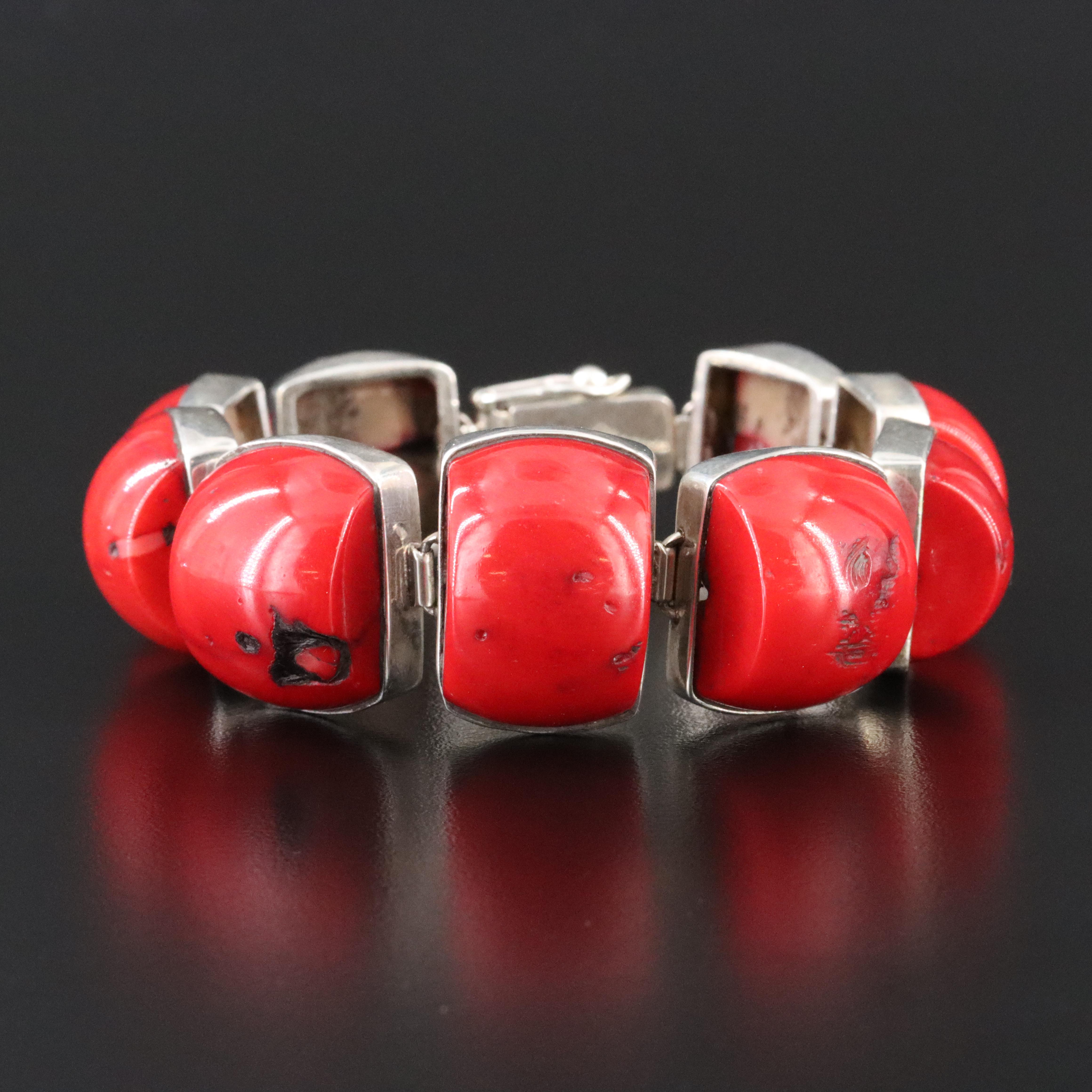 Sterling Coral Bracelet