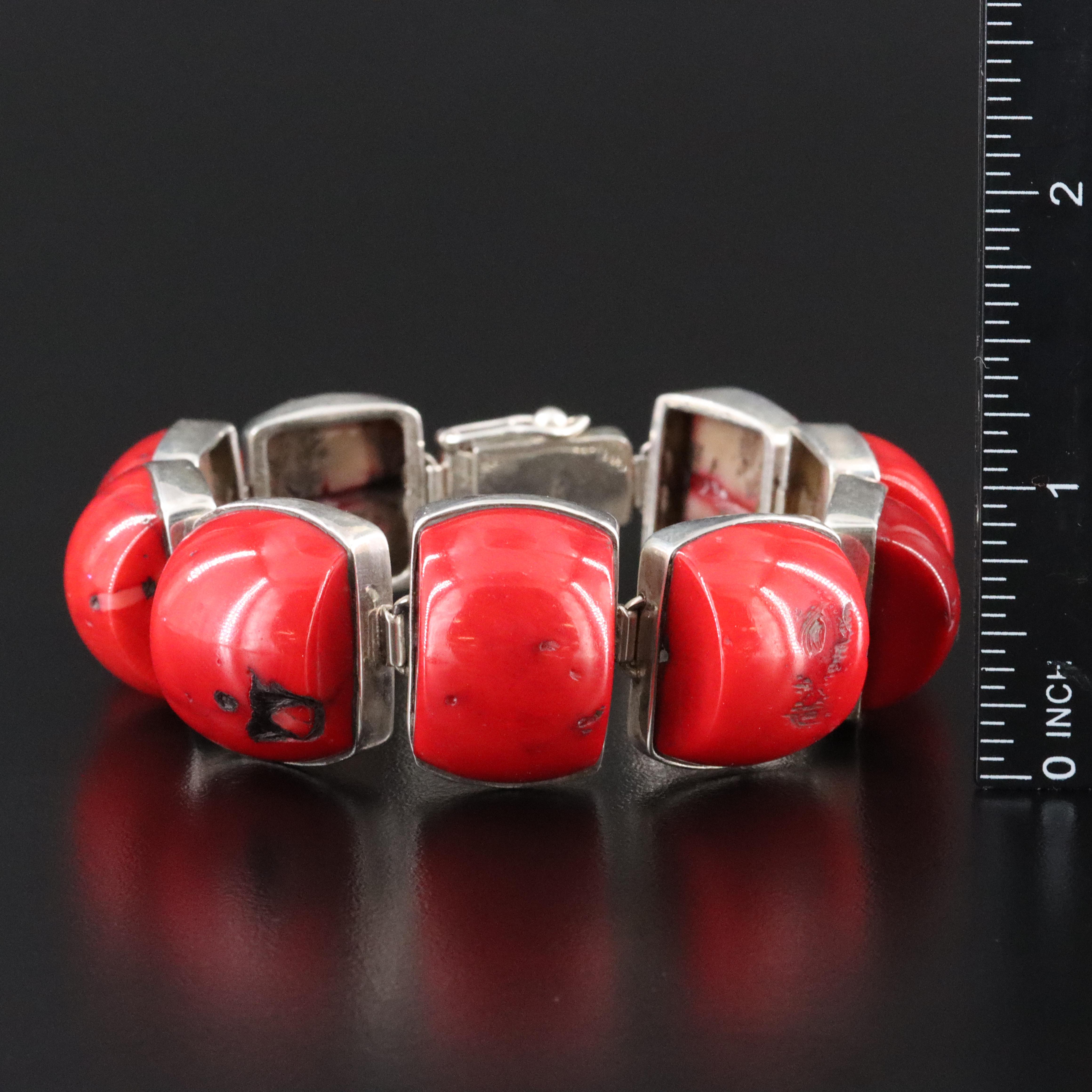 Sterling Coral Bracelet