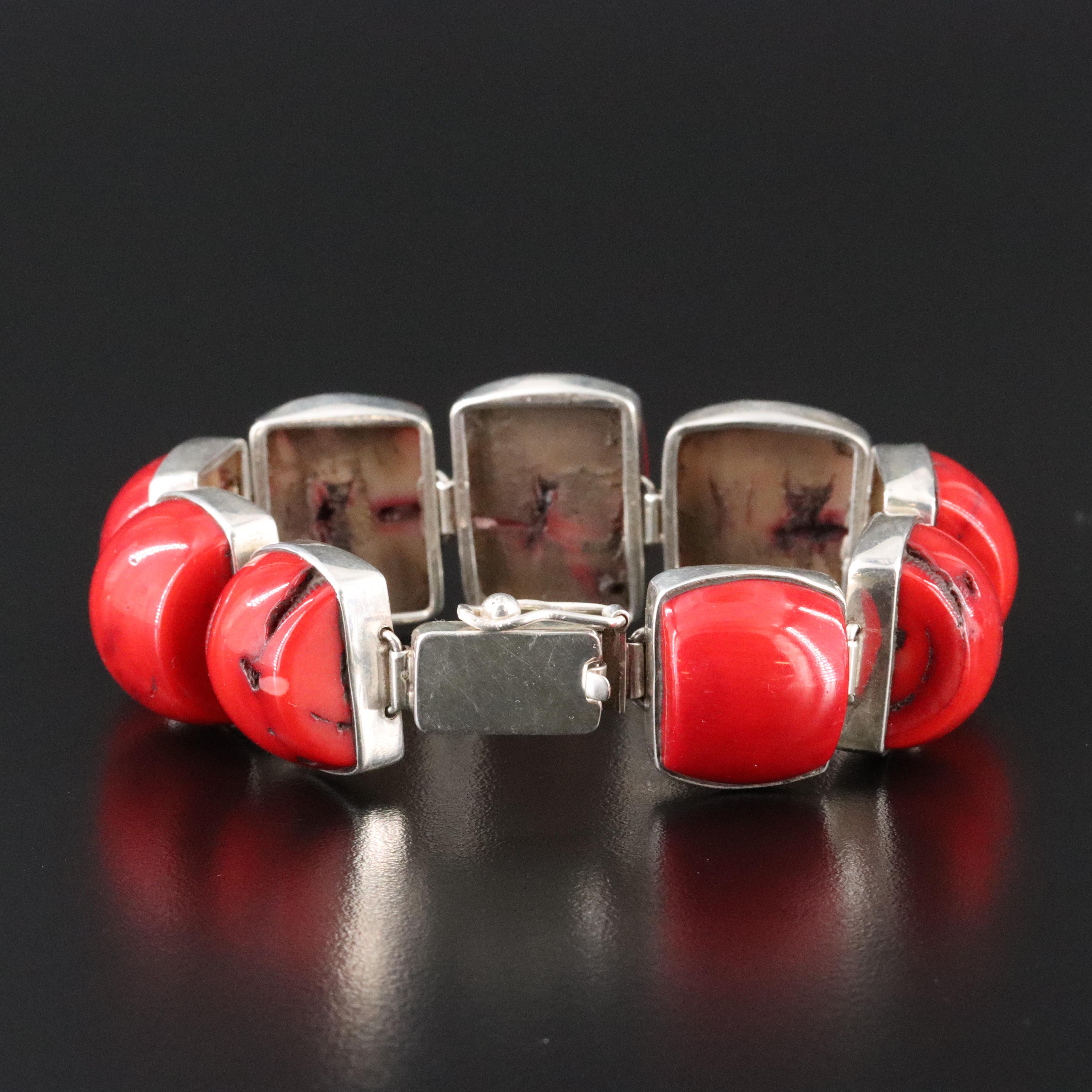 Sterling Coral Bracelet