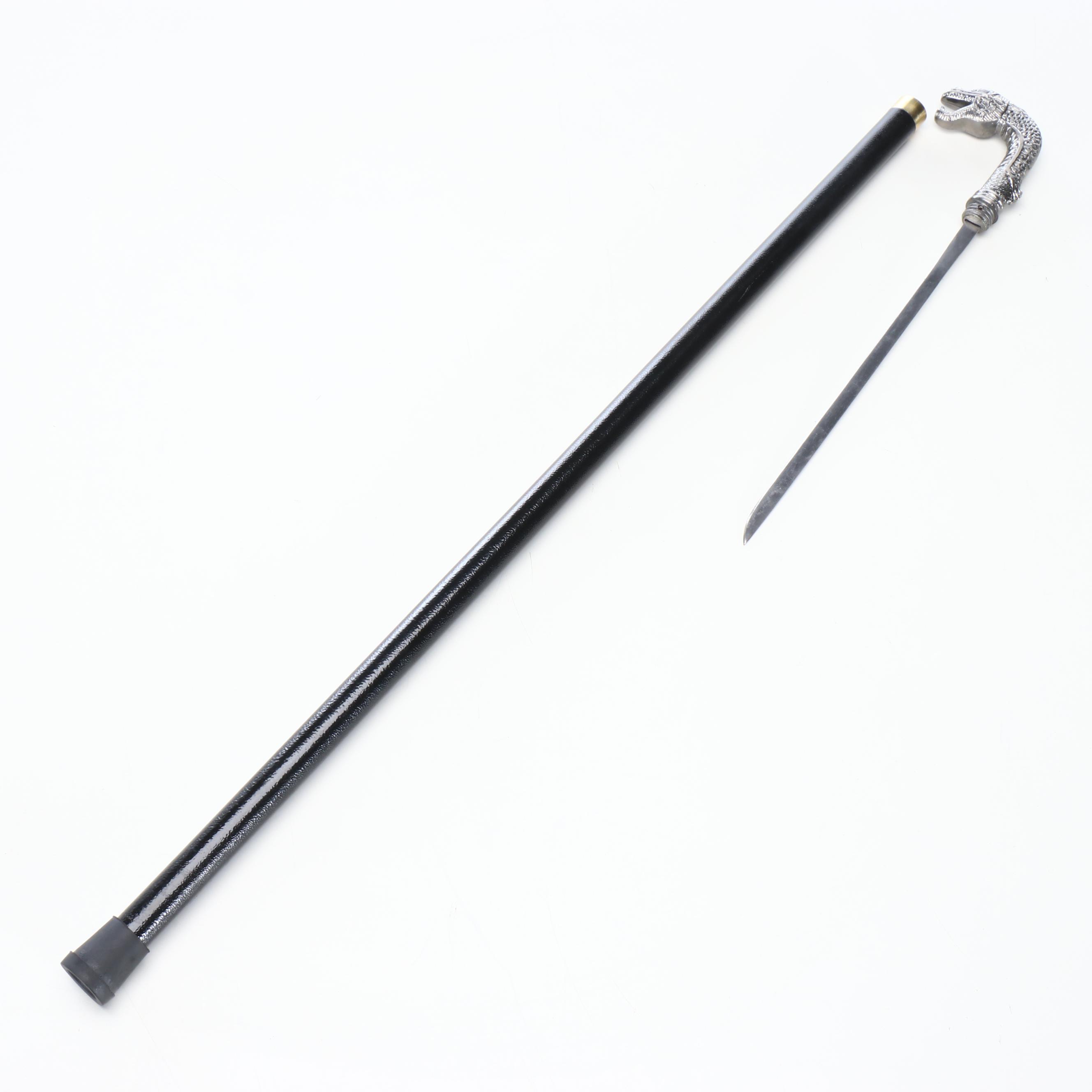 Sea Serpent Head Handled Sword Cane