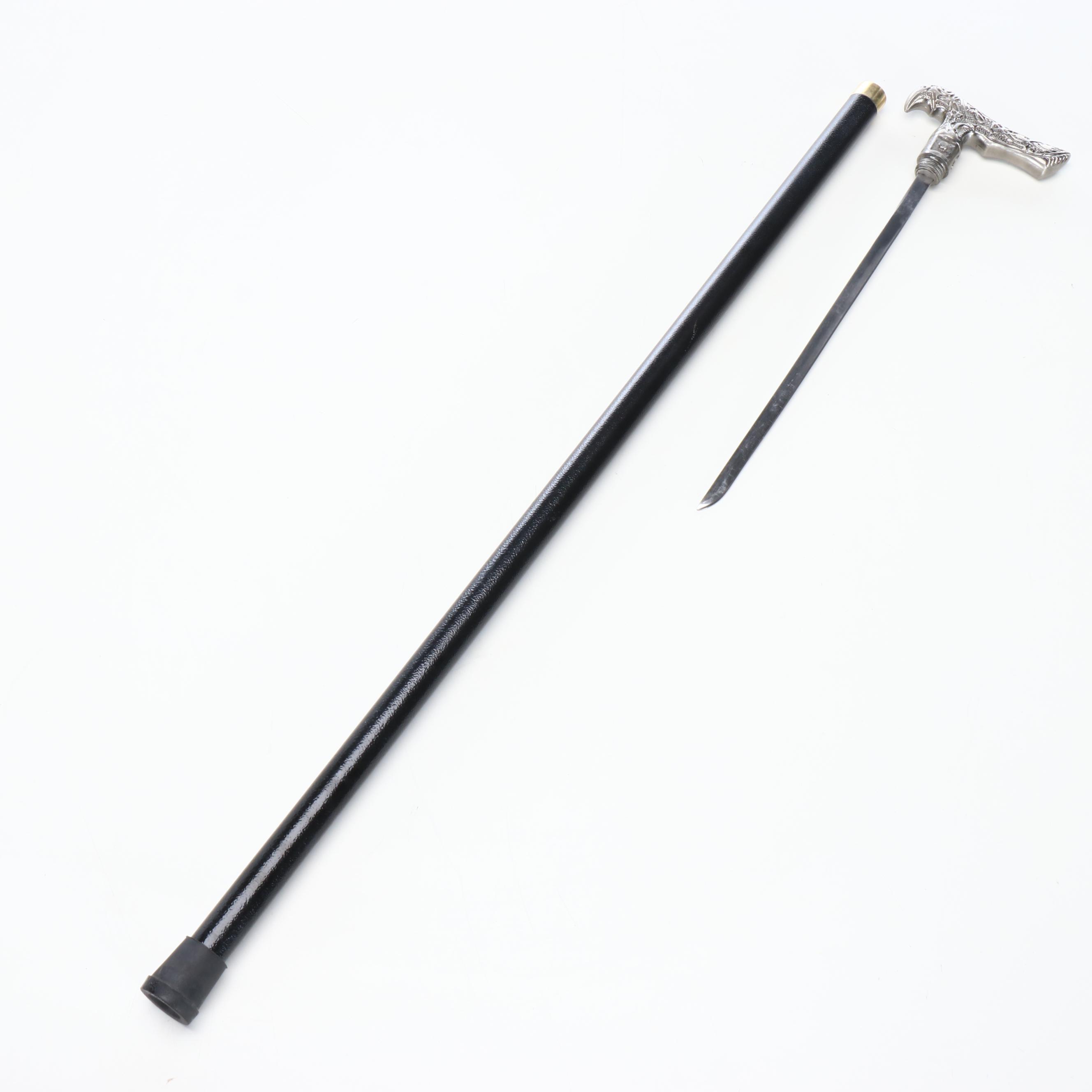 Metal Derby-Handled Sword Cane