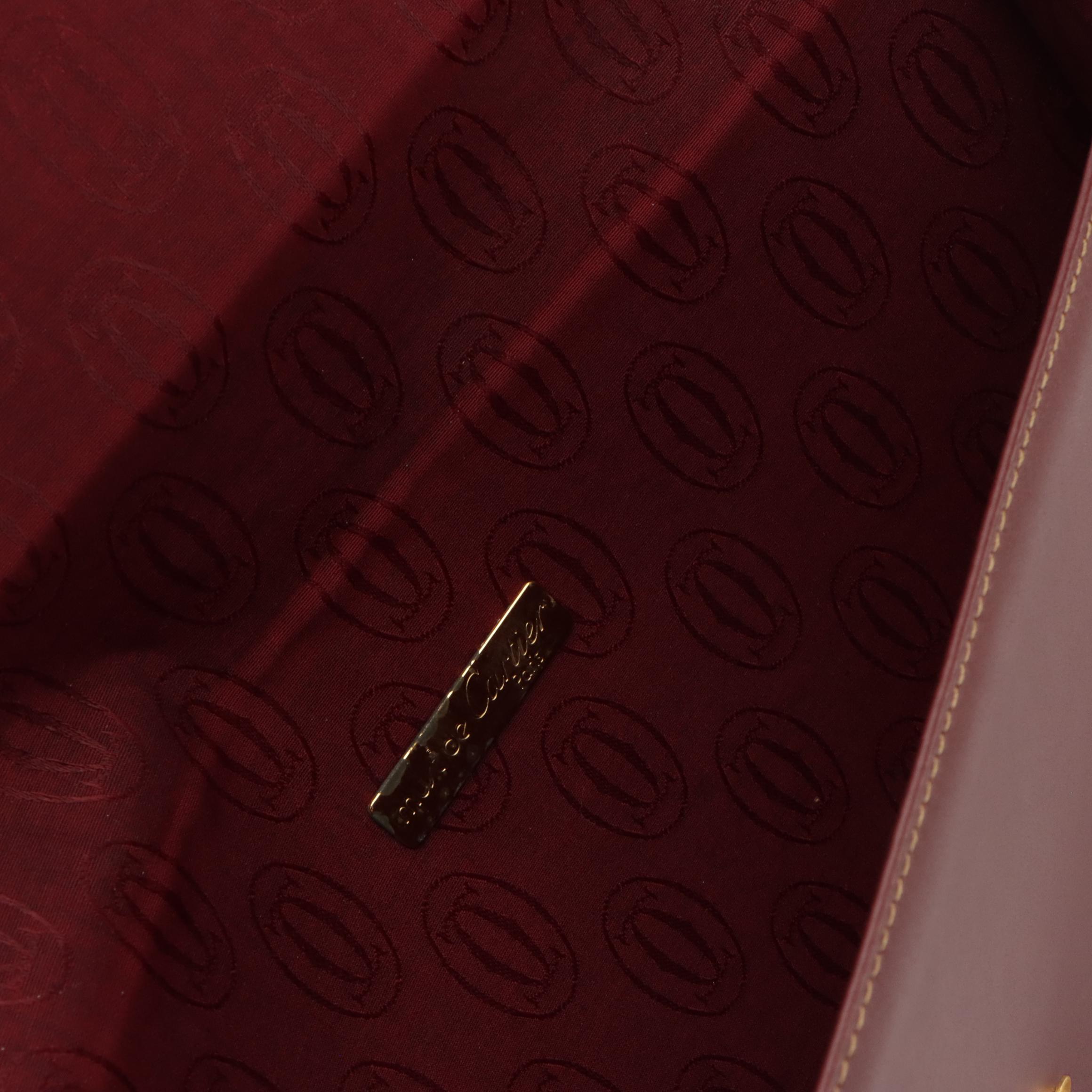 Cartier Must de Cartier Document Case in Burgundy Leather with Box