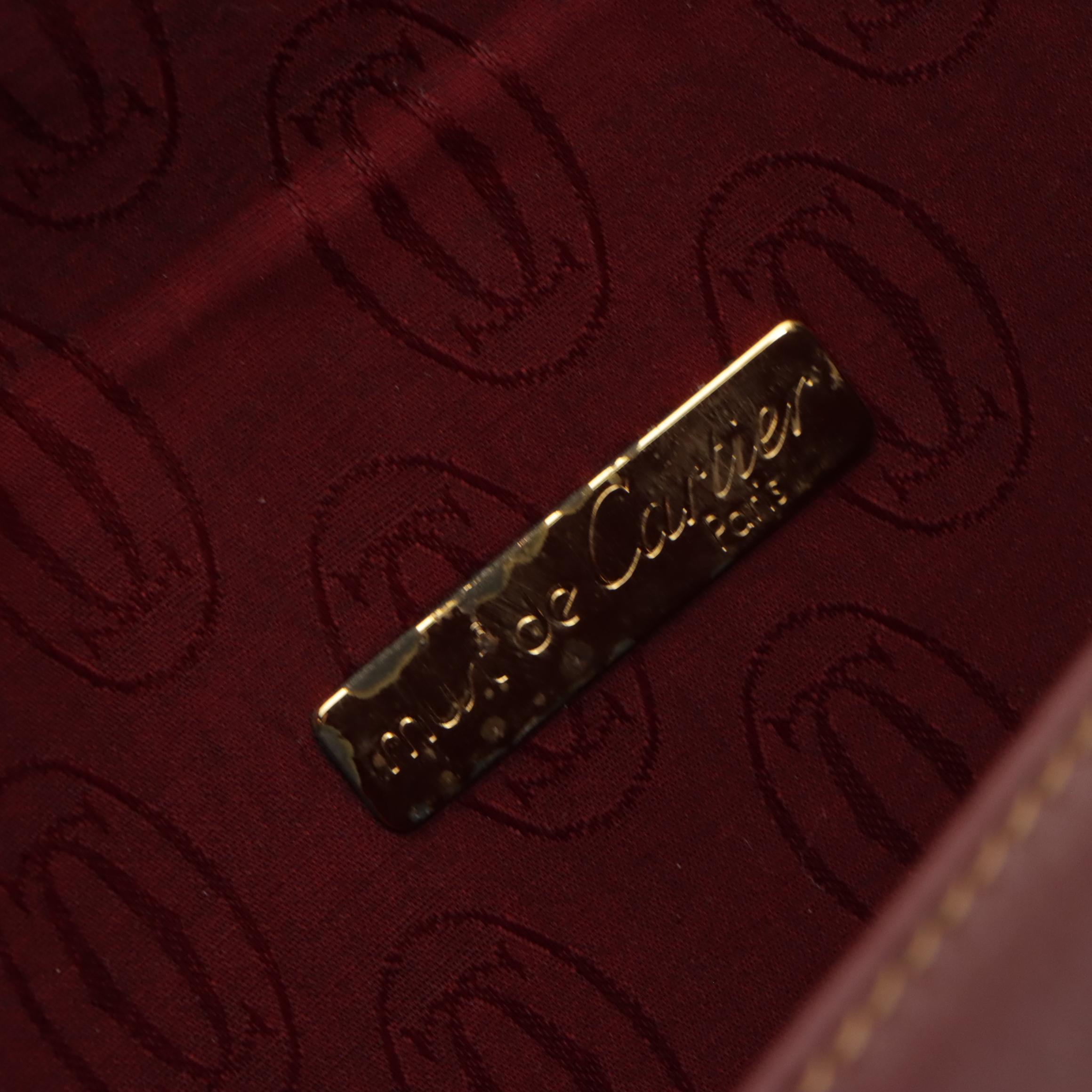 Cartier Must de Cartier Document Case in Burgundy Leather with Box