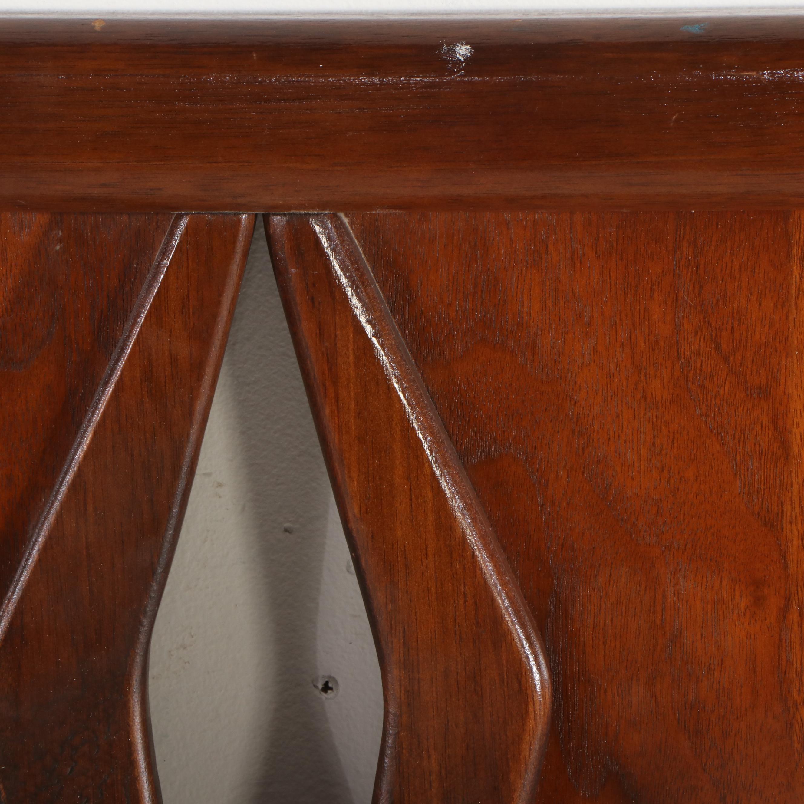 United Furniture Corp. Mid Century Modern Style Walnut Full Headboard