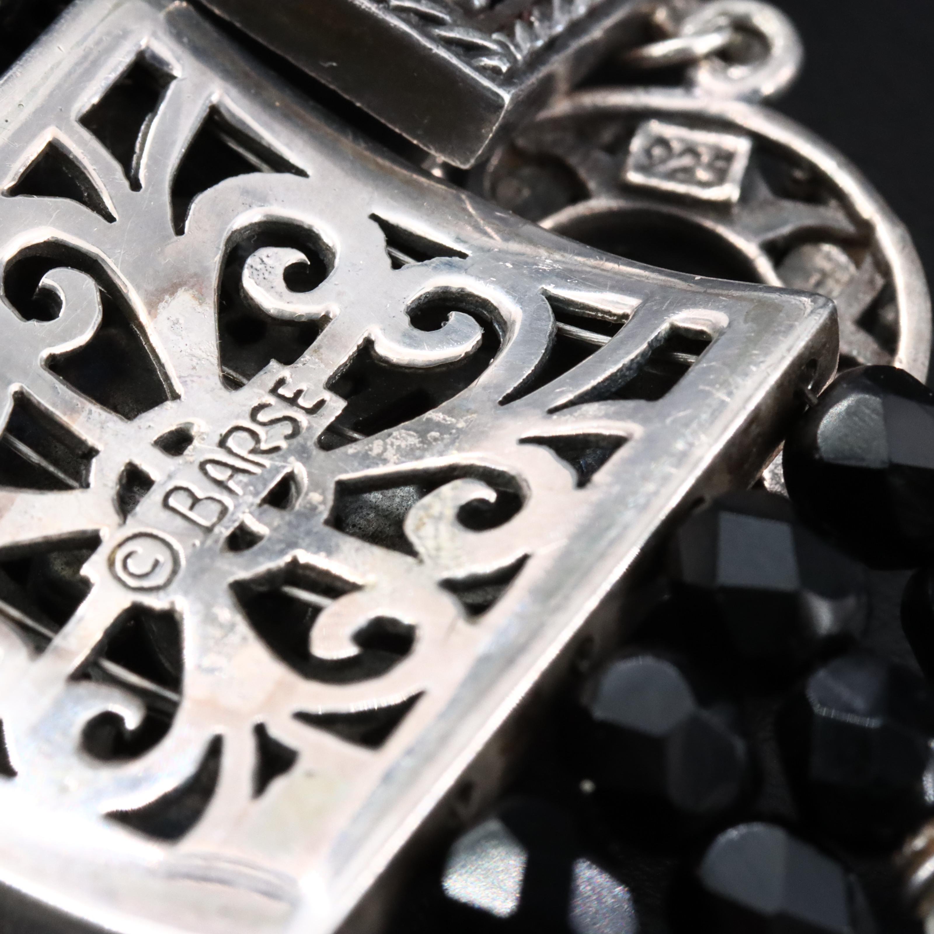 Sterling Rhinestone and Bead Bracelet