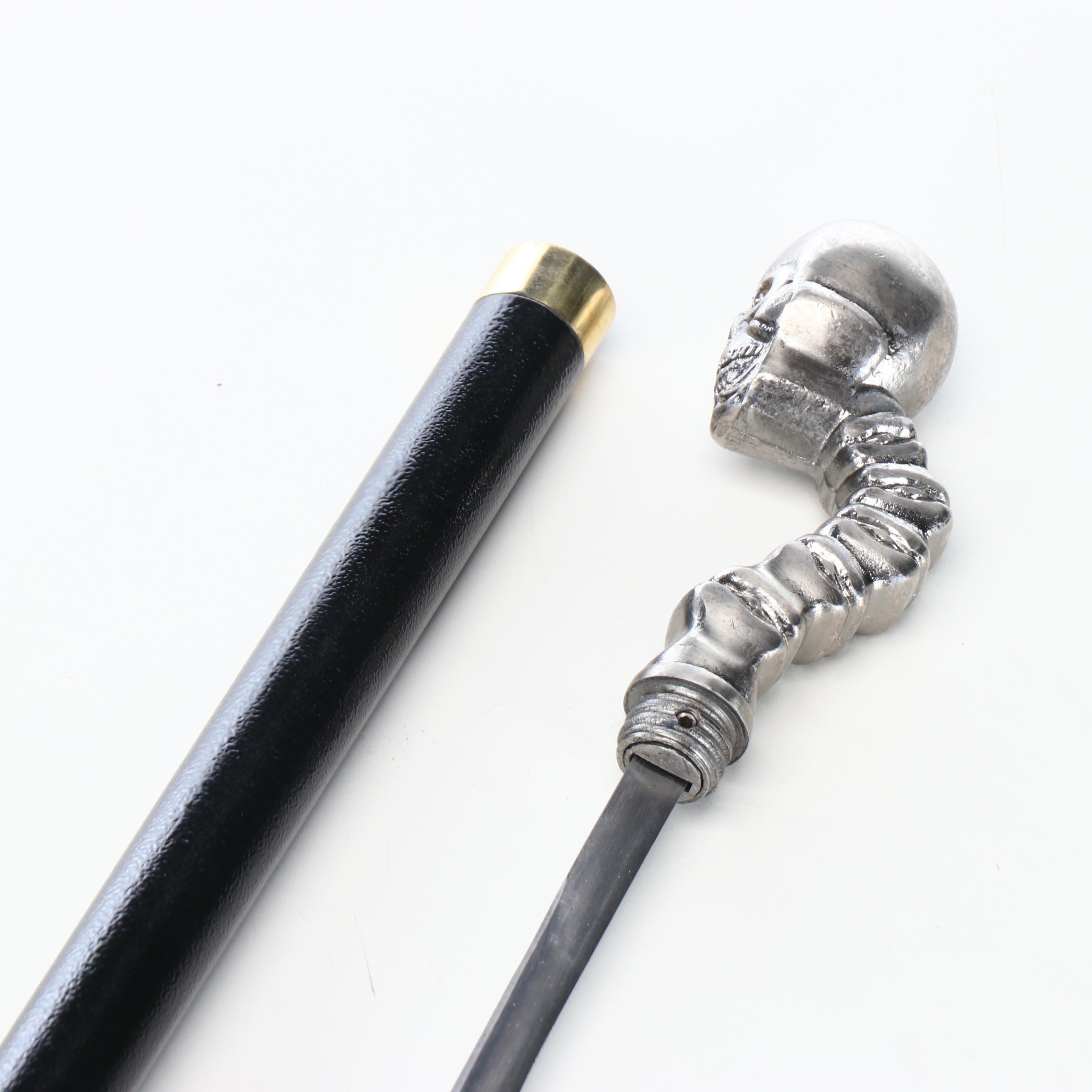 Skull and Spine Handle Sword Cane