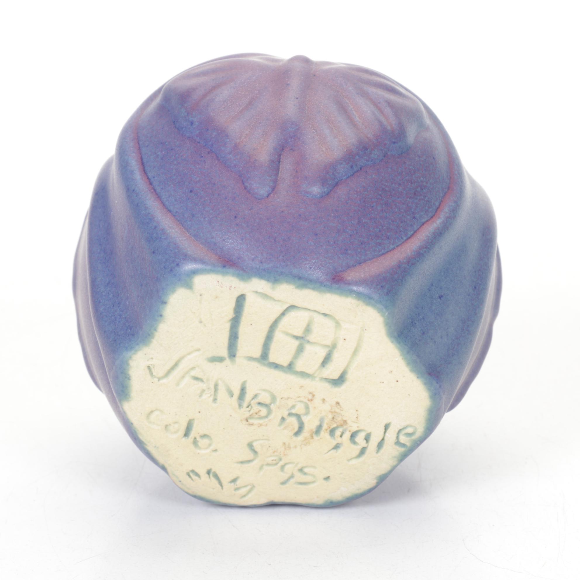 Van Briggle Pottery Butterfly Vase with Tulip Candlesticks