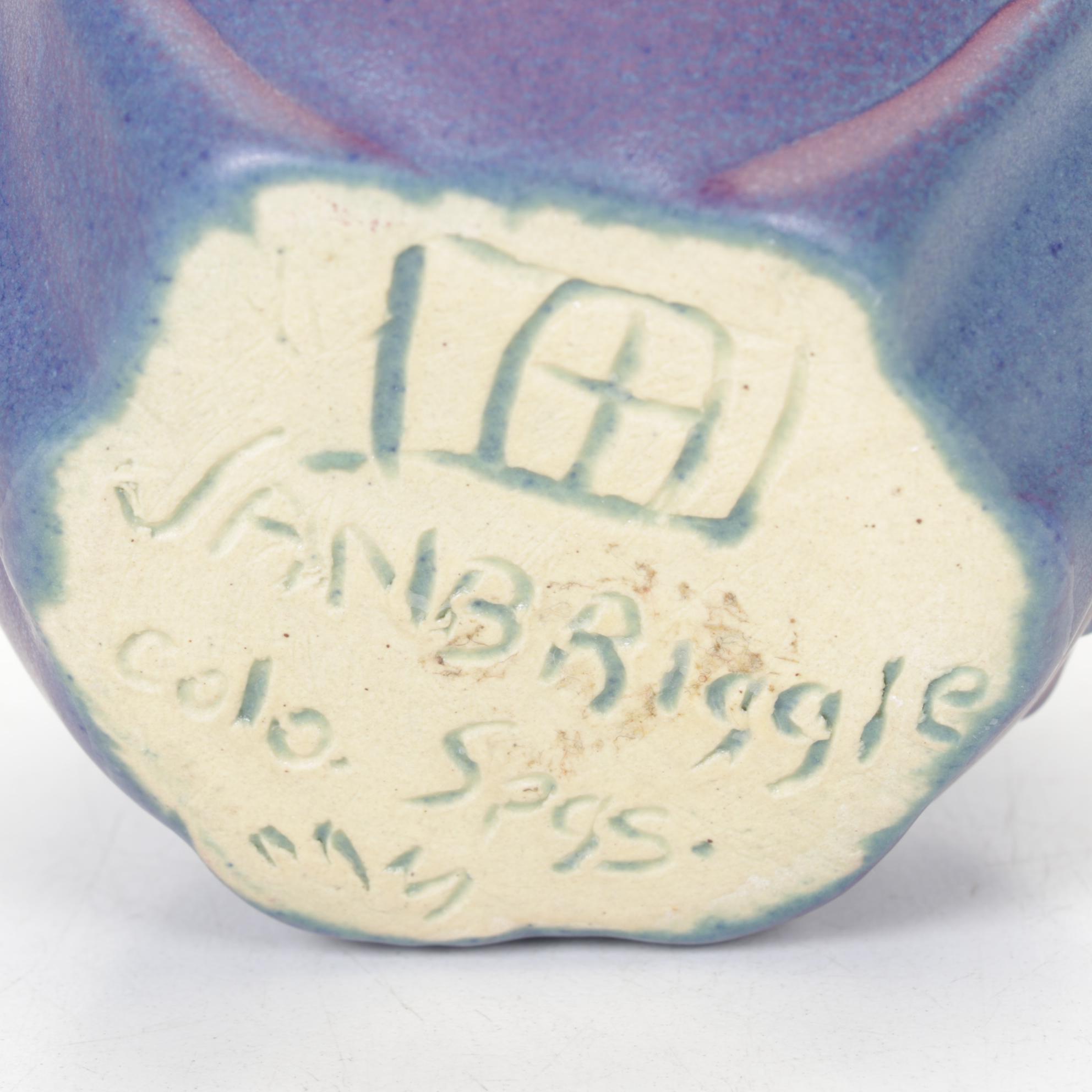 Van Briggle Pottery Butterfly Vase with Tulip Candlesticks