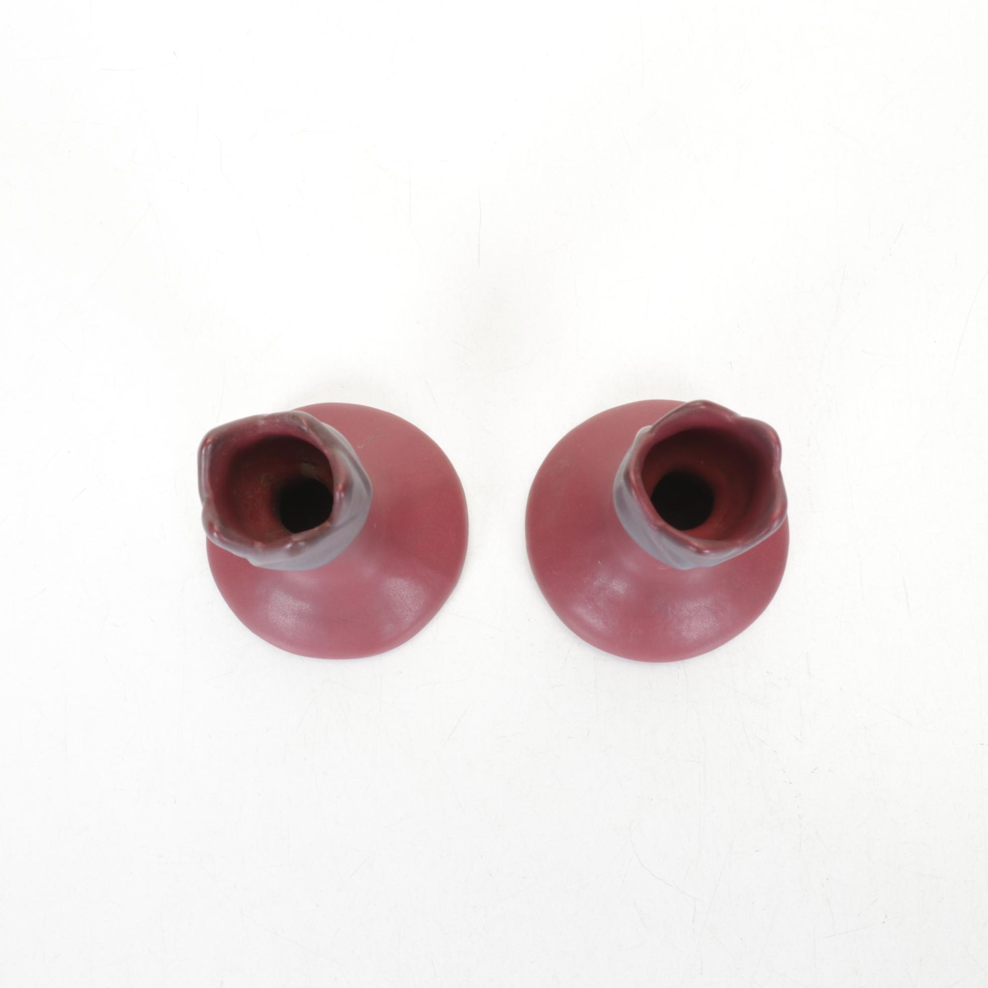 Van Briggle Pottery Butterfly Vase with Tulip Candlesticks