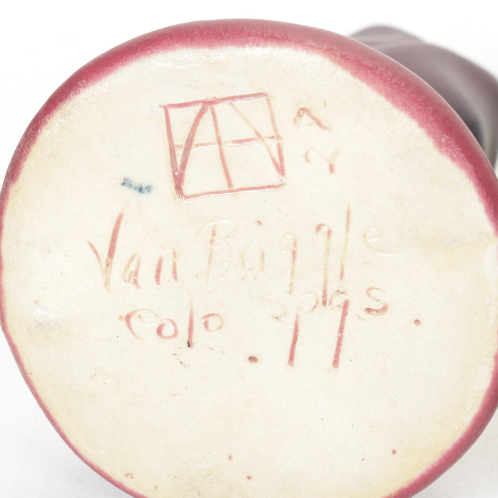 Van Briggle Pottery Butterfly Vase with Tulip Candlesticks