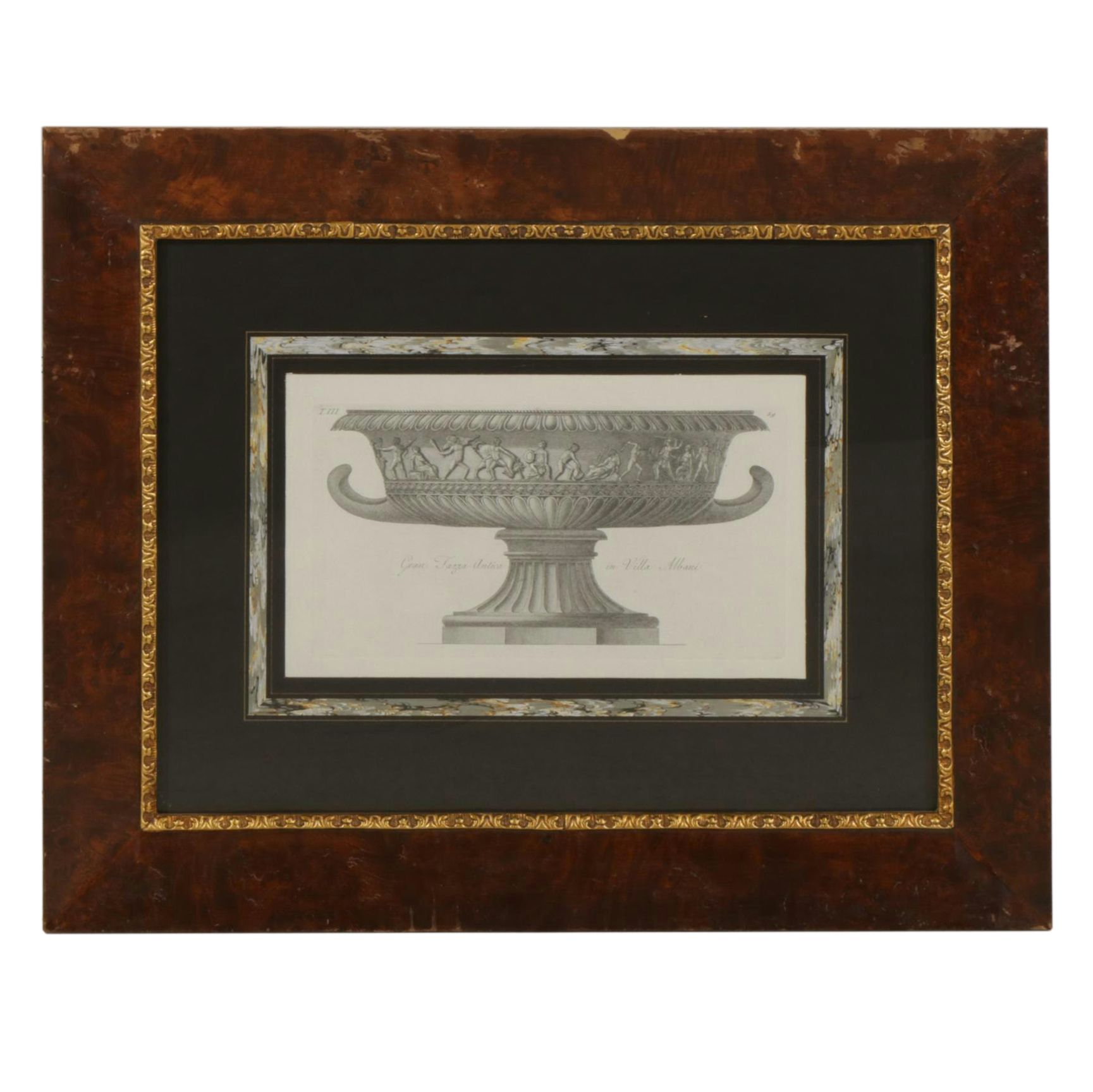 Offset Lithograph after J.J. Winckelmann "Gran Tazza Antica.." Late 20th Century