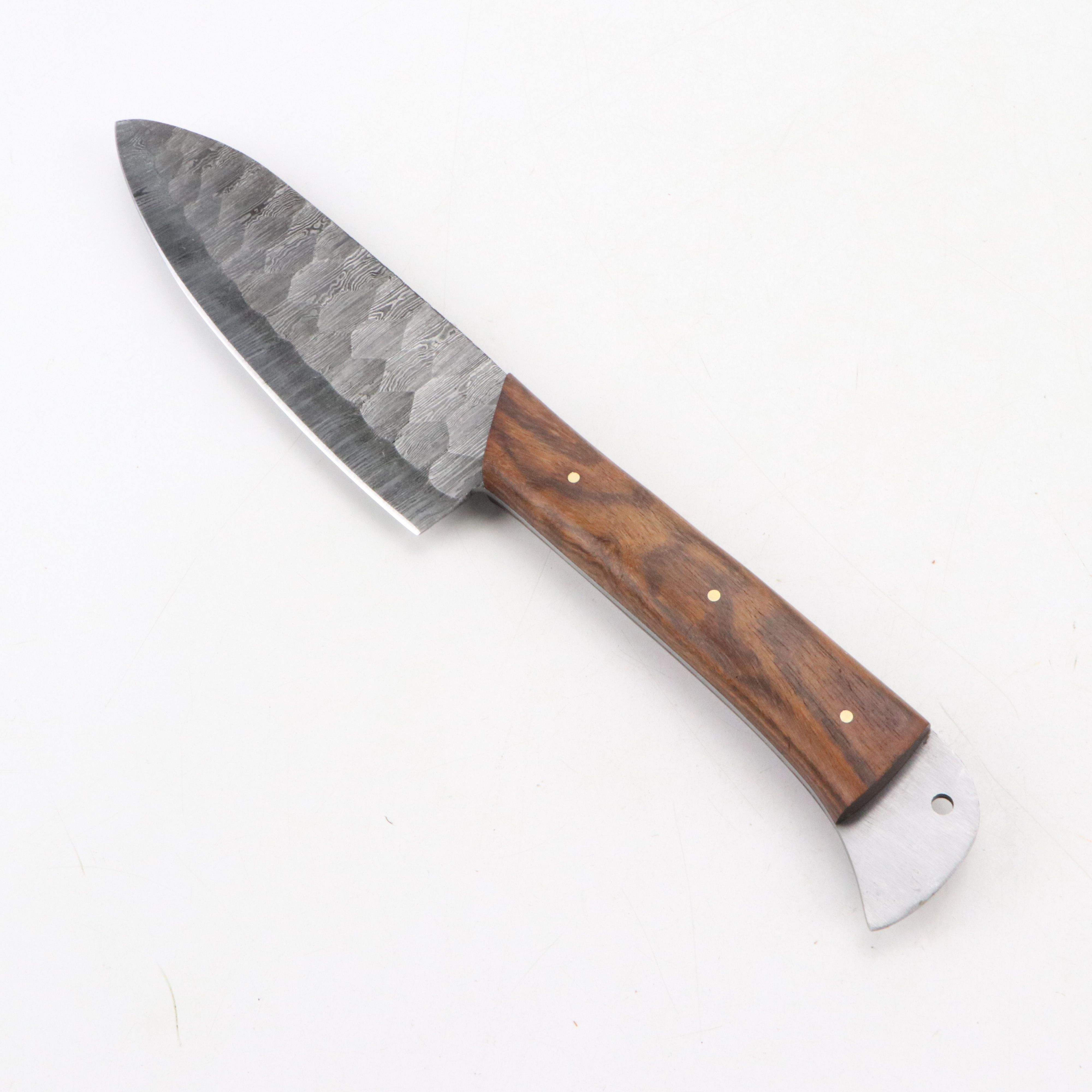 Damascus Steel and Patriotic Handled Chef's Knife Set in Suede Leather Scabbard