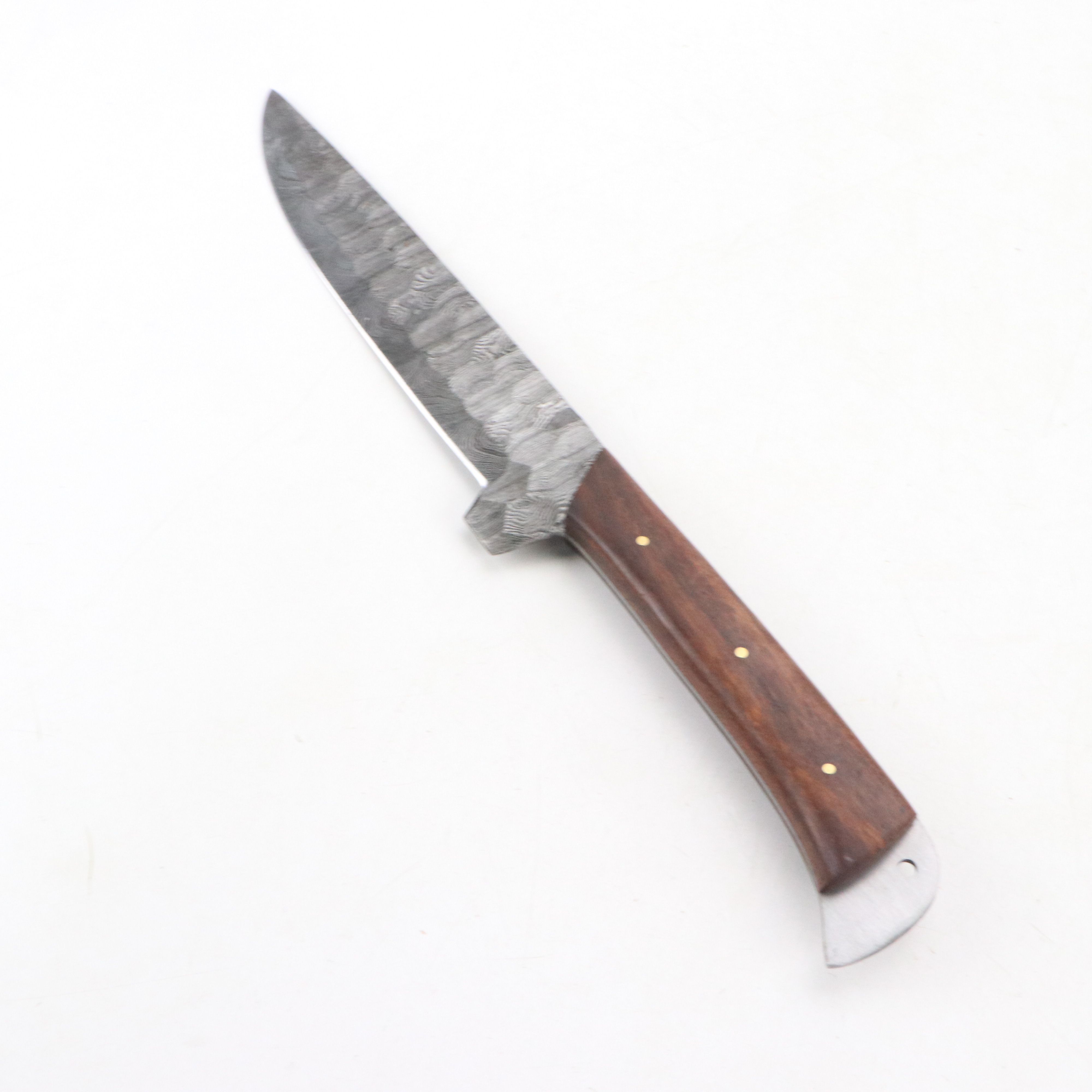 Damascus Steel and Patriotic Handled Chef's Knife Set in Suede Leather Scabbard