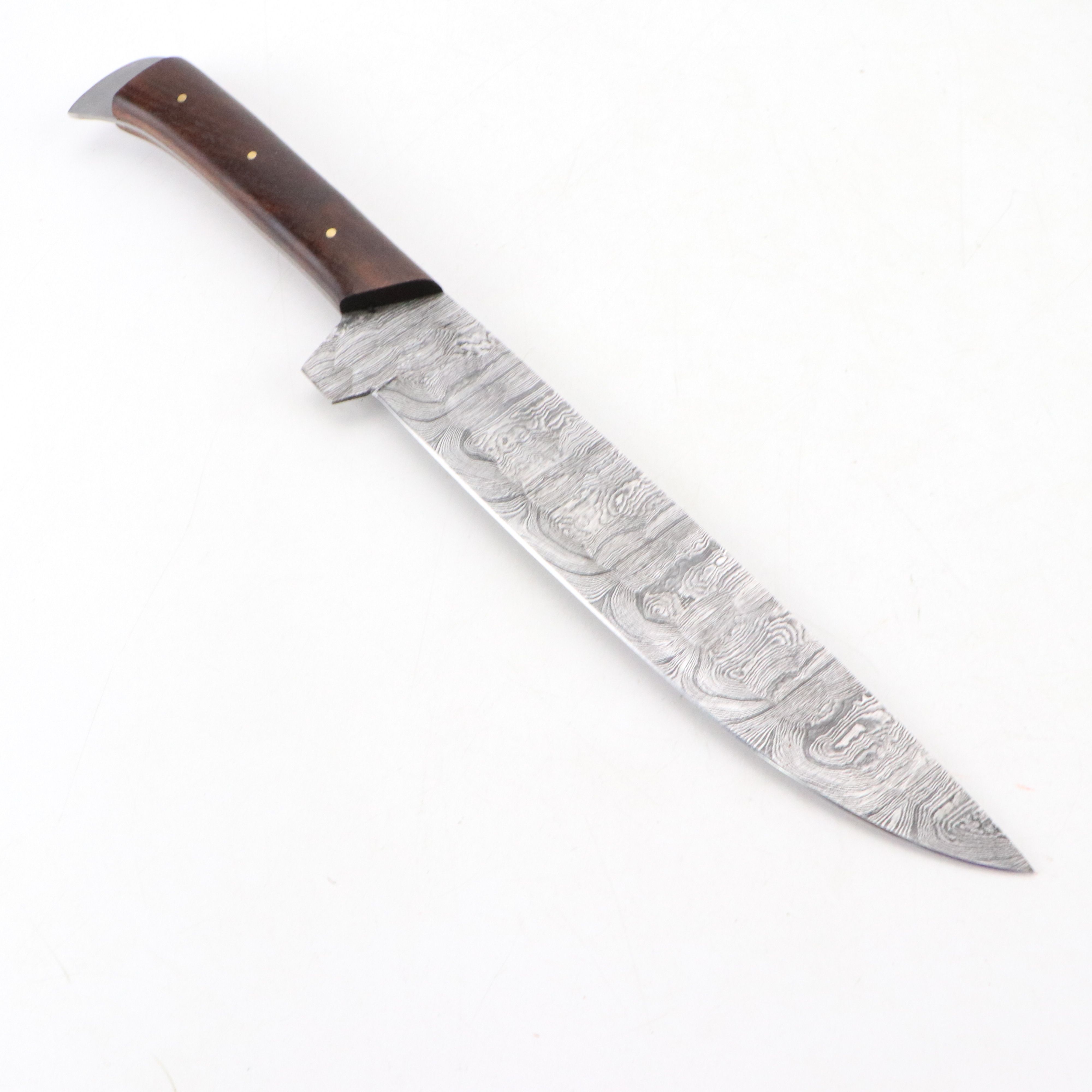 Damascus Steel and Patriotic Handled Chef's Knife Set in Suede Leather Scabbard