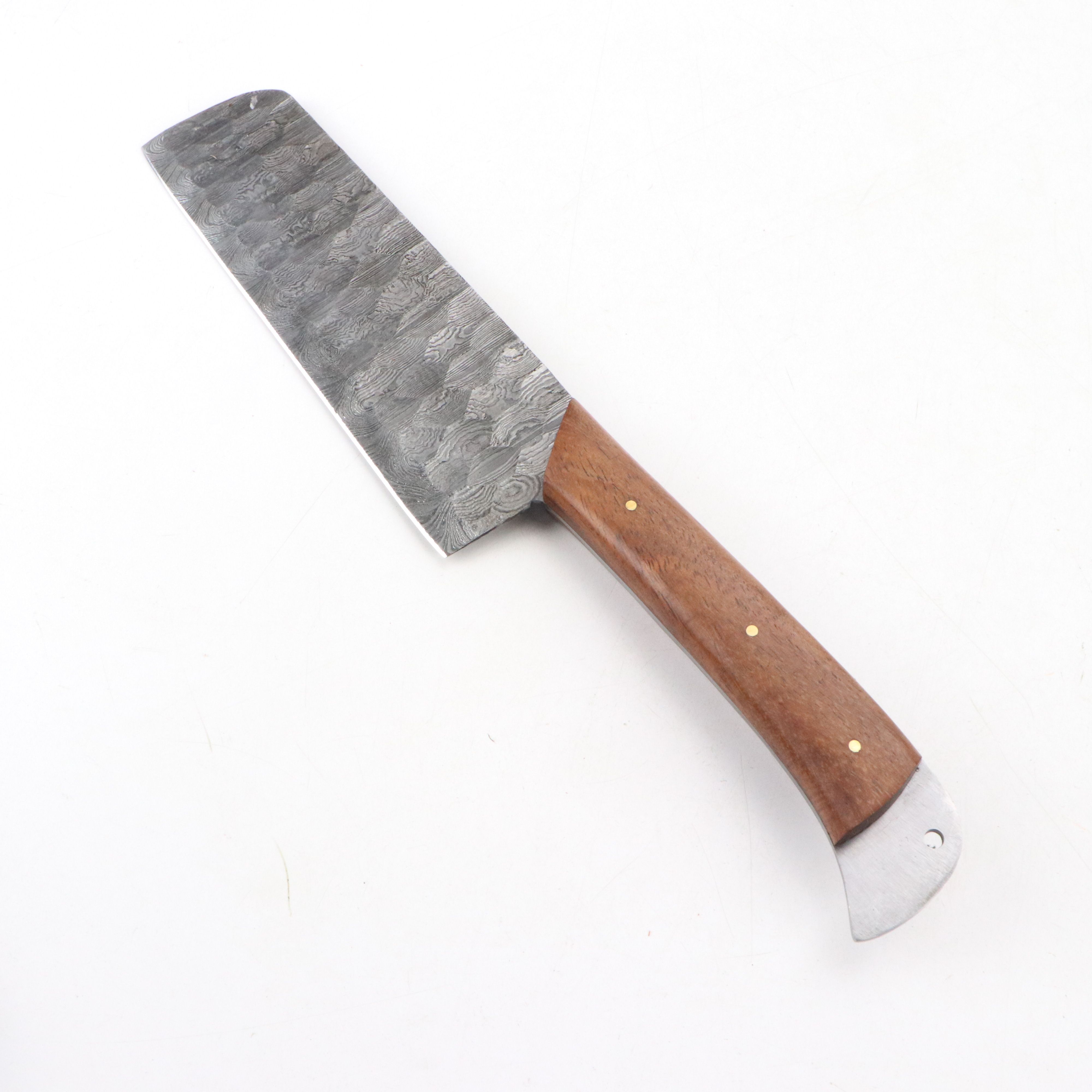 Damascus Steel and Patriotic Handled Chef's Knife Set in Suede Leather Scabbard