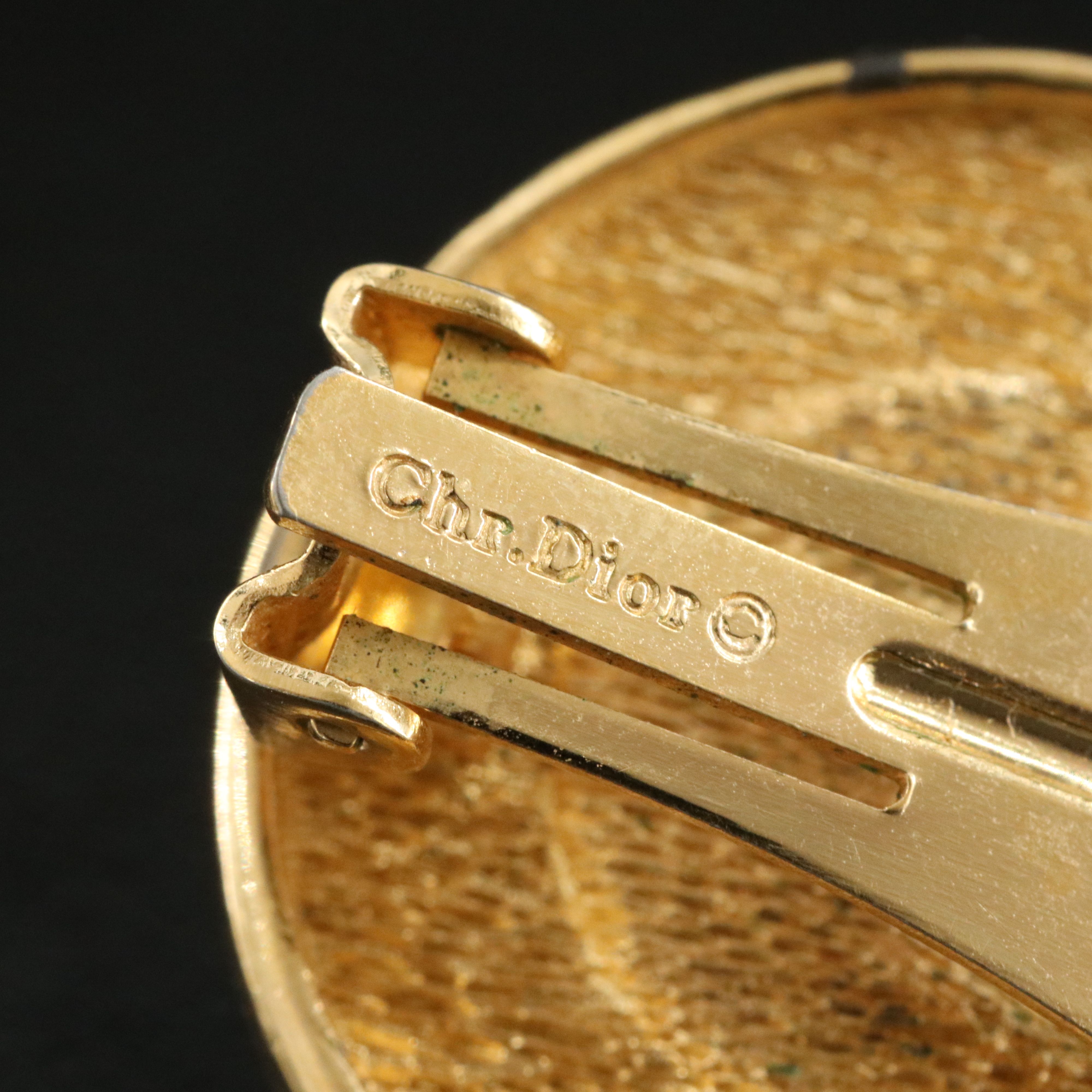 Christian Dior Logo Faux Pearl Earrings