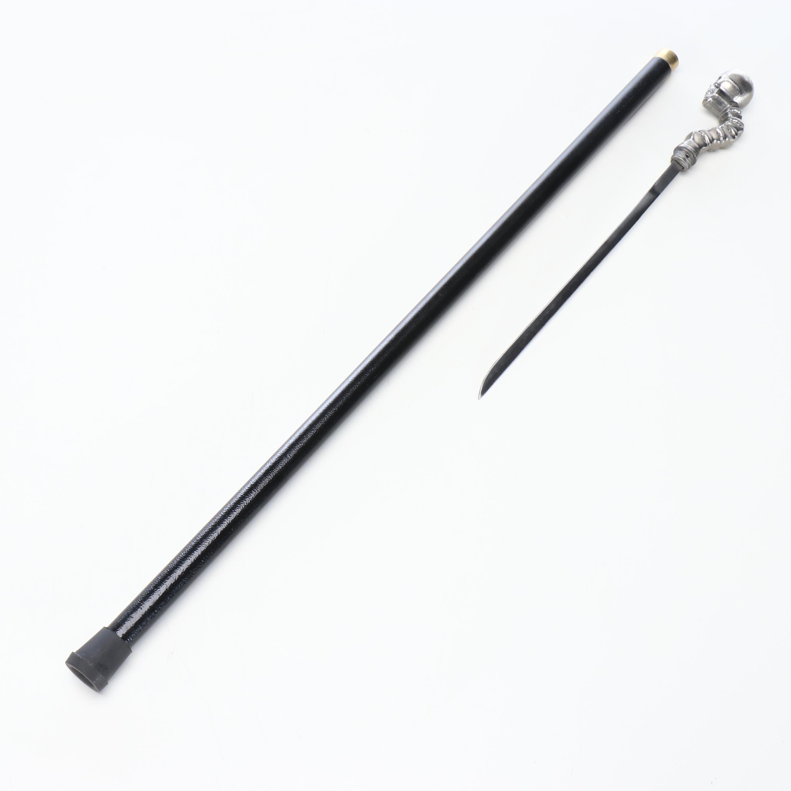 Skull and Spine Handled Sword Cane