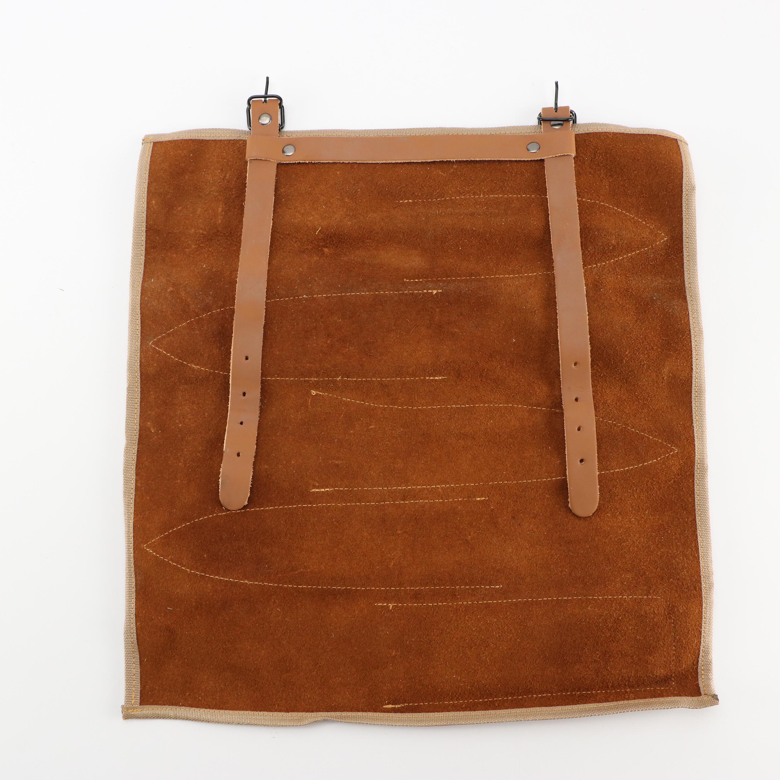 Damascus Steel and Wooden Handled Chef's Knife Set in Suede Leather Scabbard