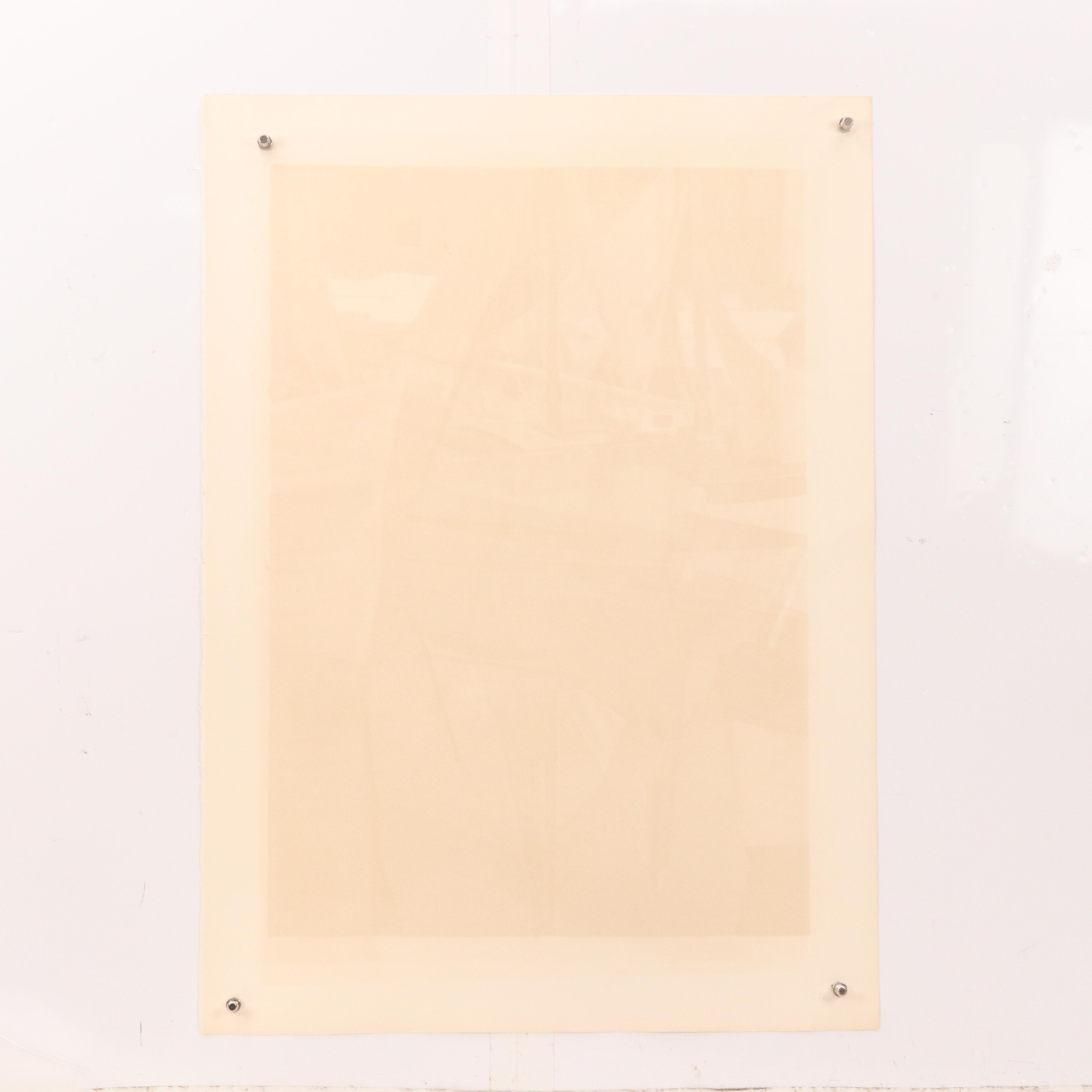 Laurent Marcel Salinas Harbor Scene Lithograph "Honfleur," Circa 1975