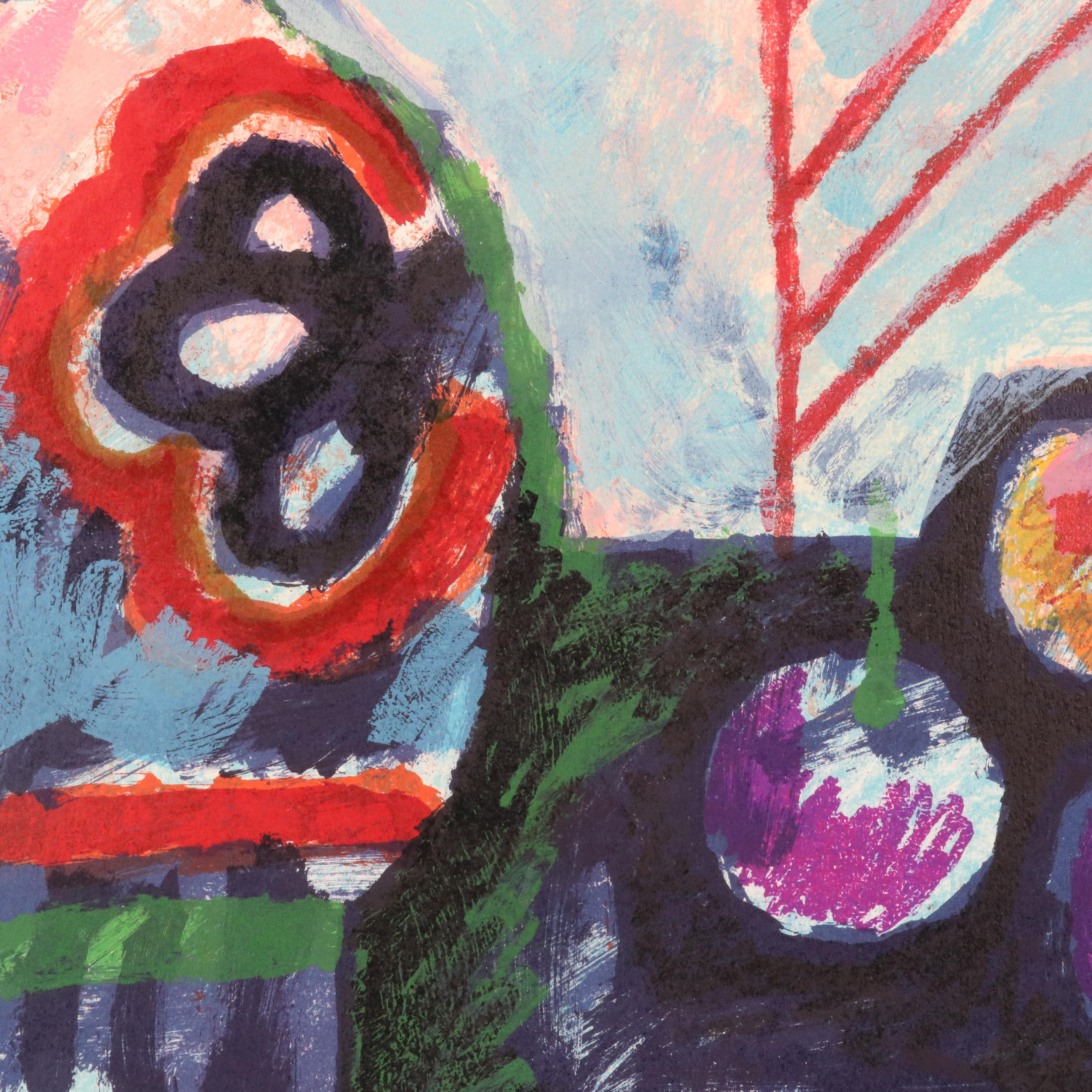 Théo Tobiasse Still Life Modern Lithograph "Nature morte aux trois pommes"