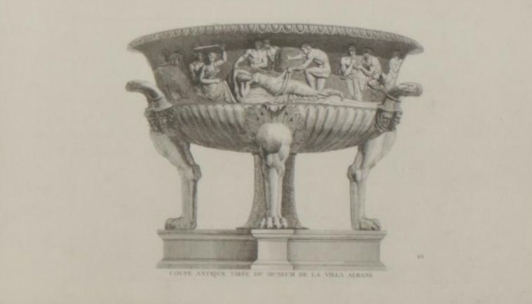 Offset Lithograph After François Louis Gounod "Coupe Antique Tirée..."