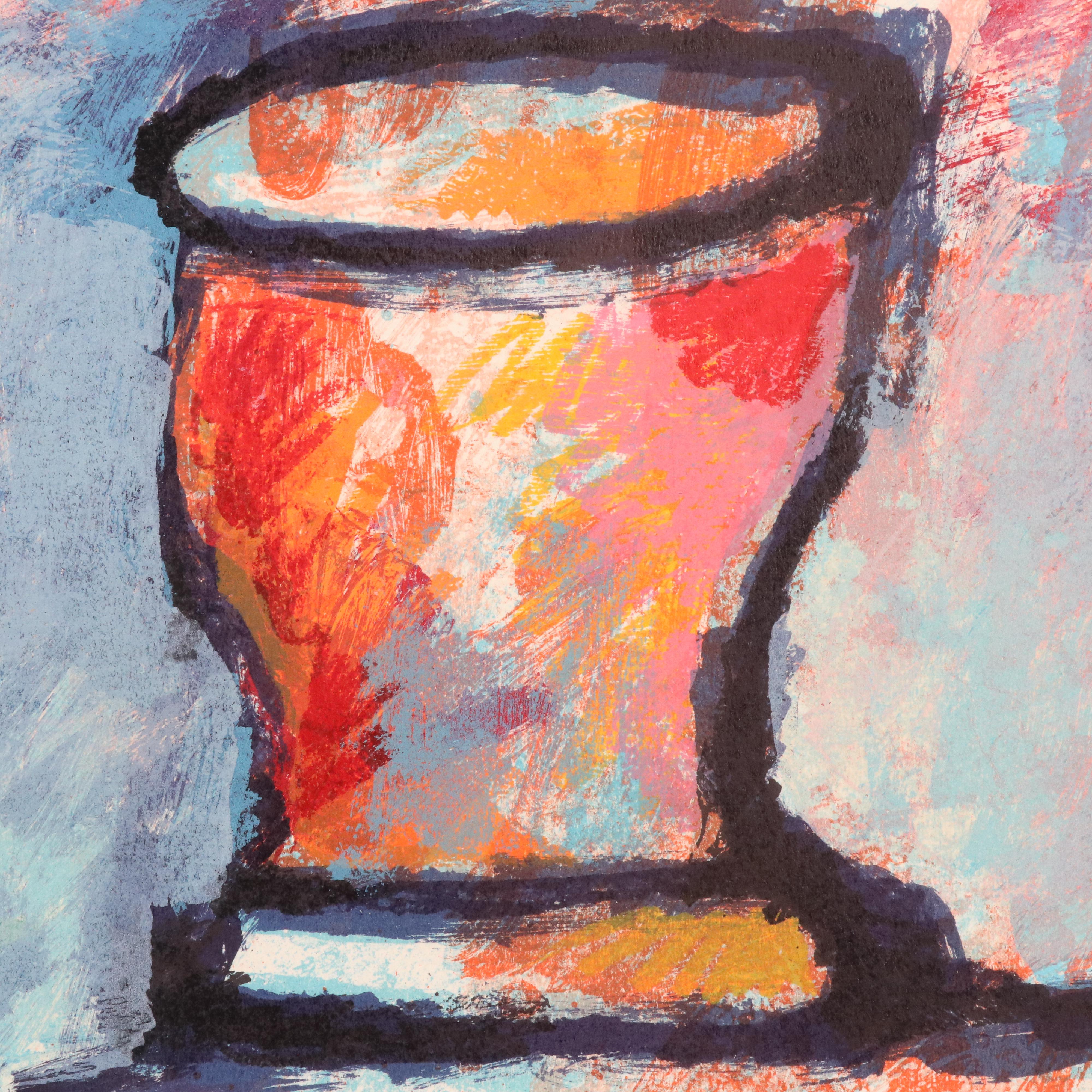 Théo Tobiasse Still Life Modern Lithograph "Nature morte aux trois pommes"