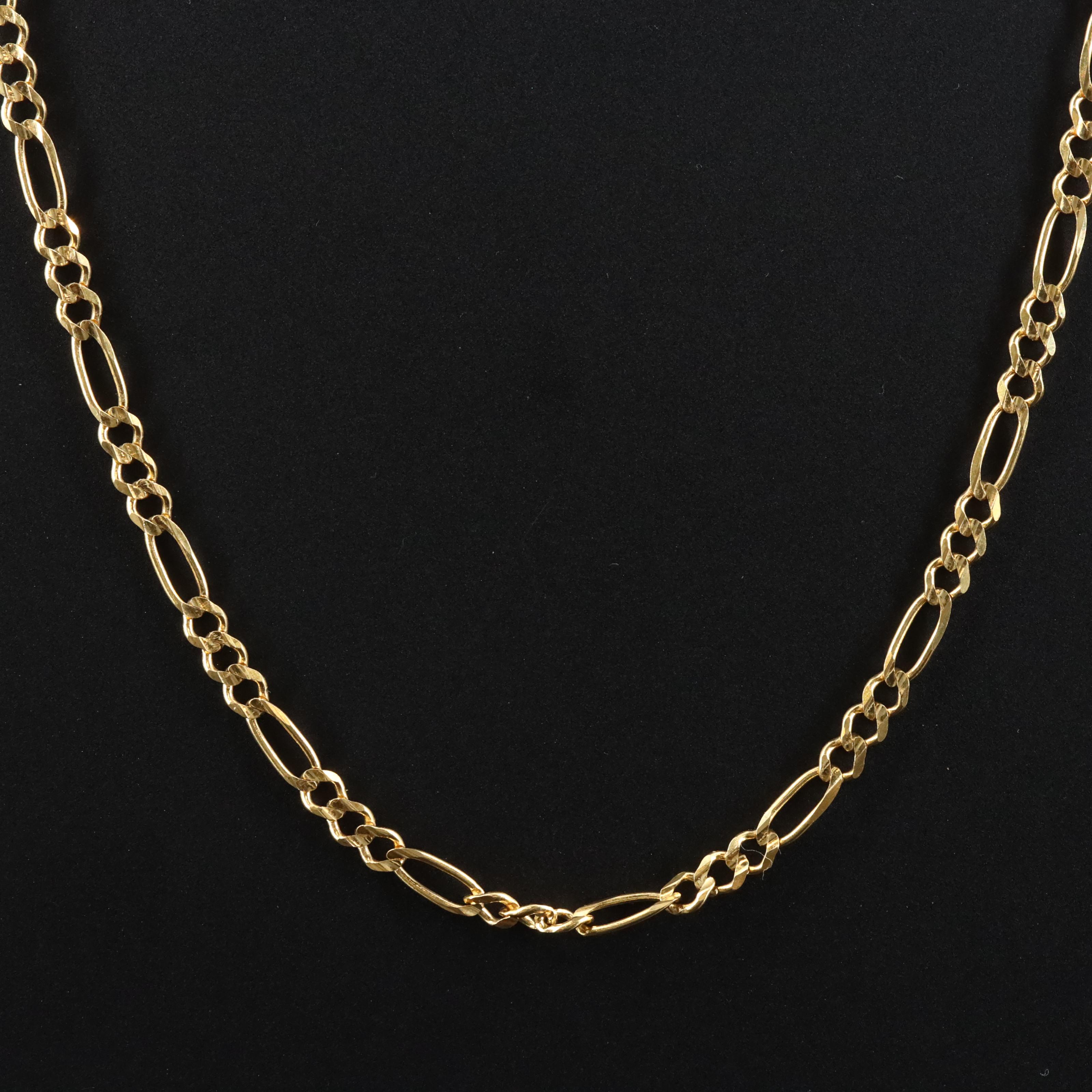 18K Figaro Chain Necklace