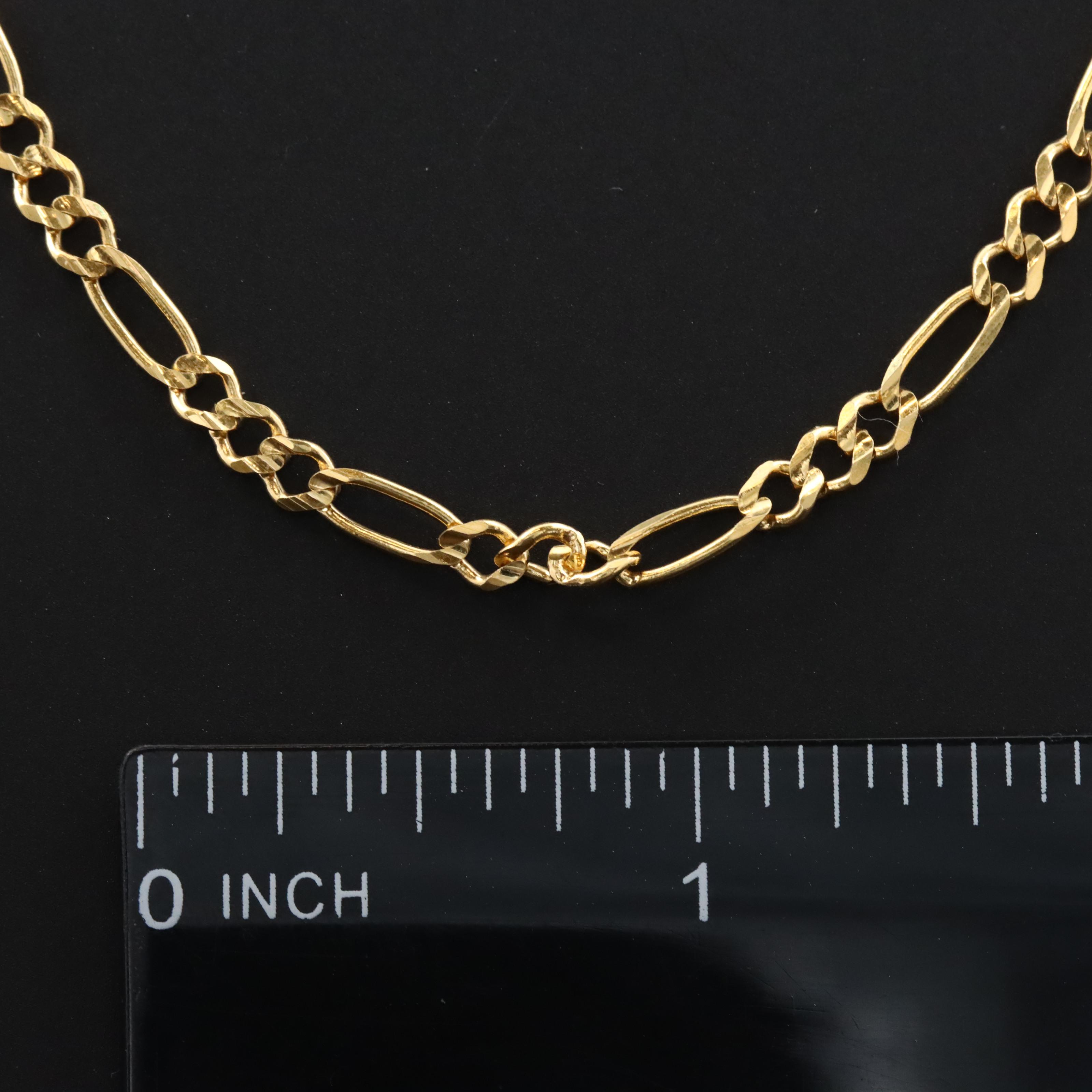 18K Figaro Chain Necklace