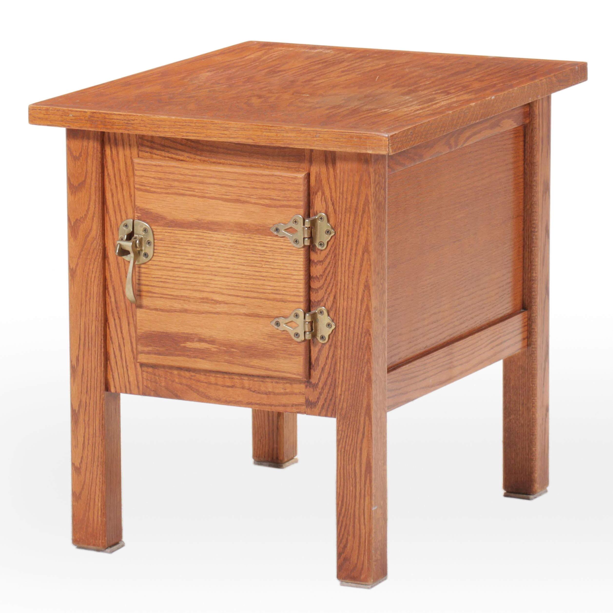 Craftsman Style Oak Bedside Cabinet