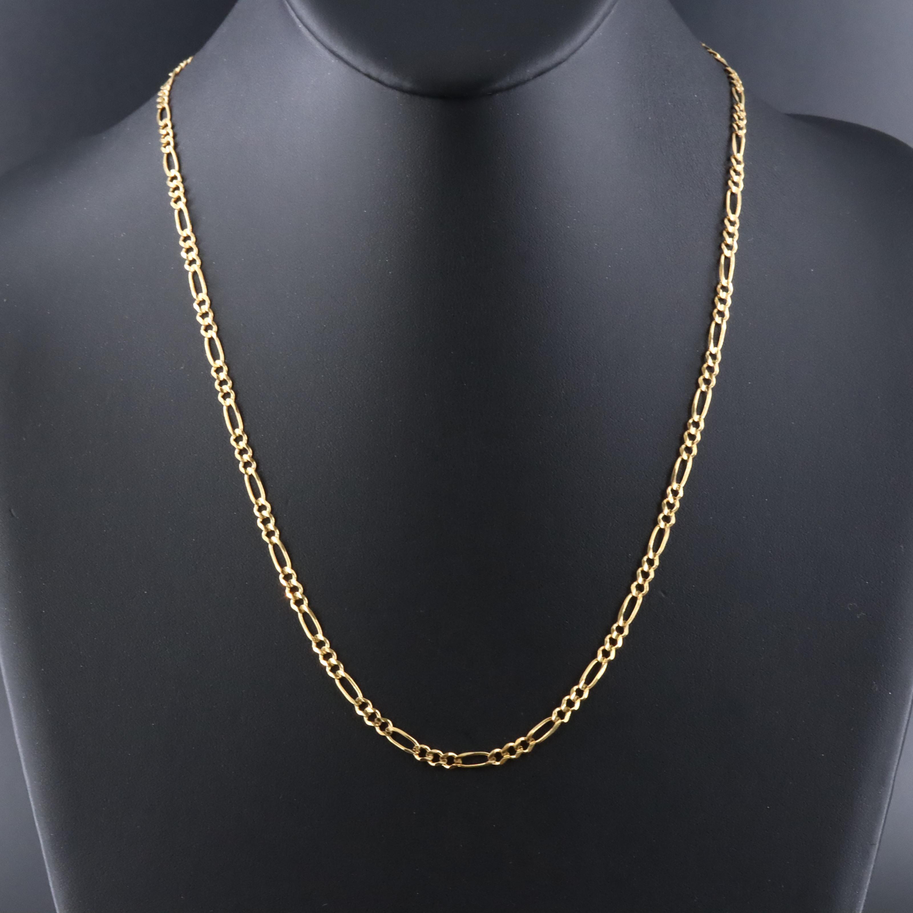 18K Figaro Chain Necklace