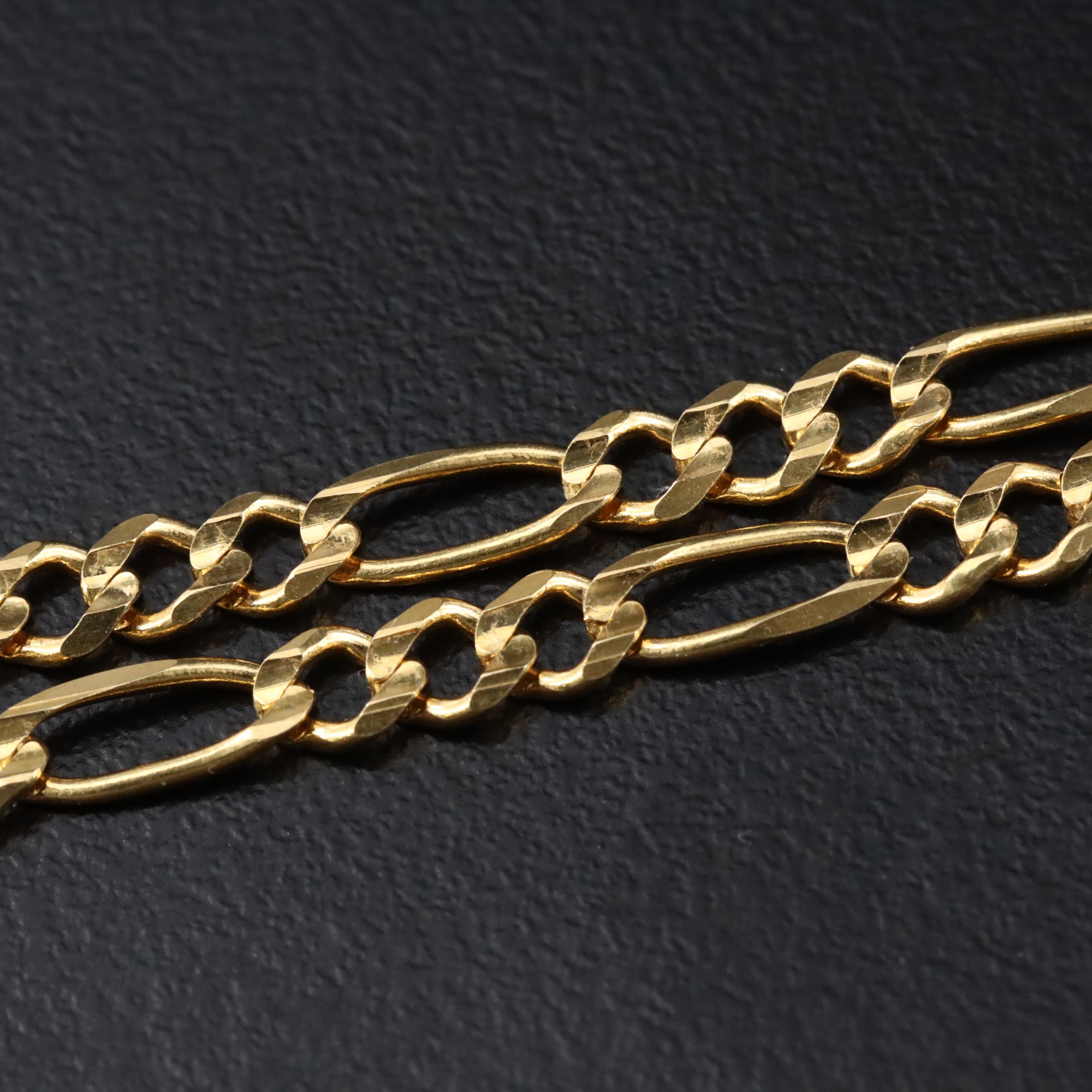 18K Figaro Chain Necklace