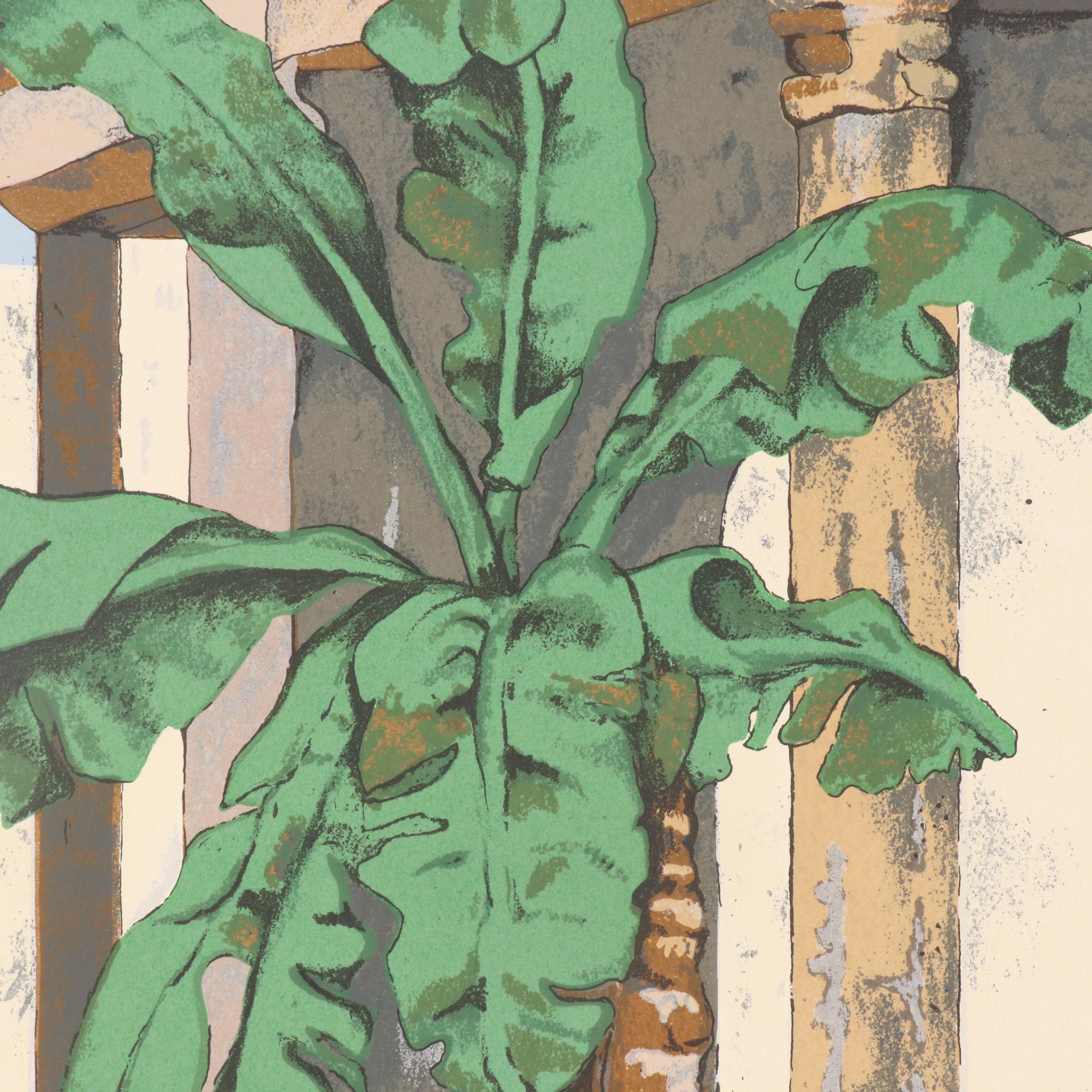 Robert Lider Lithograph of Balcony Scene, Circa 1980