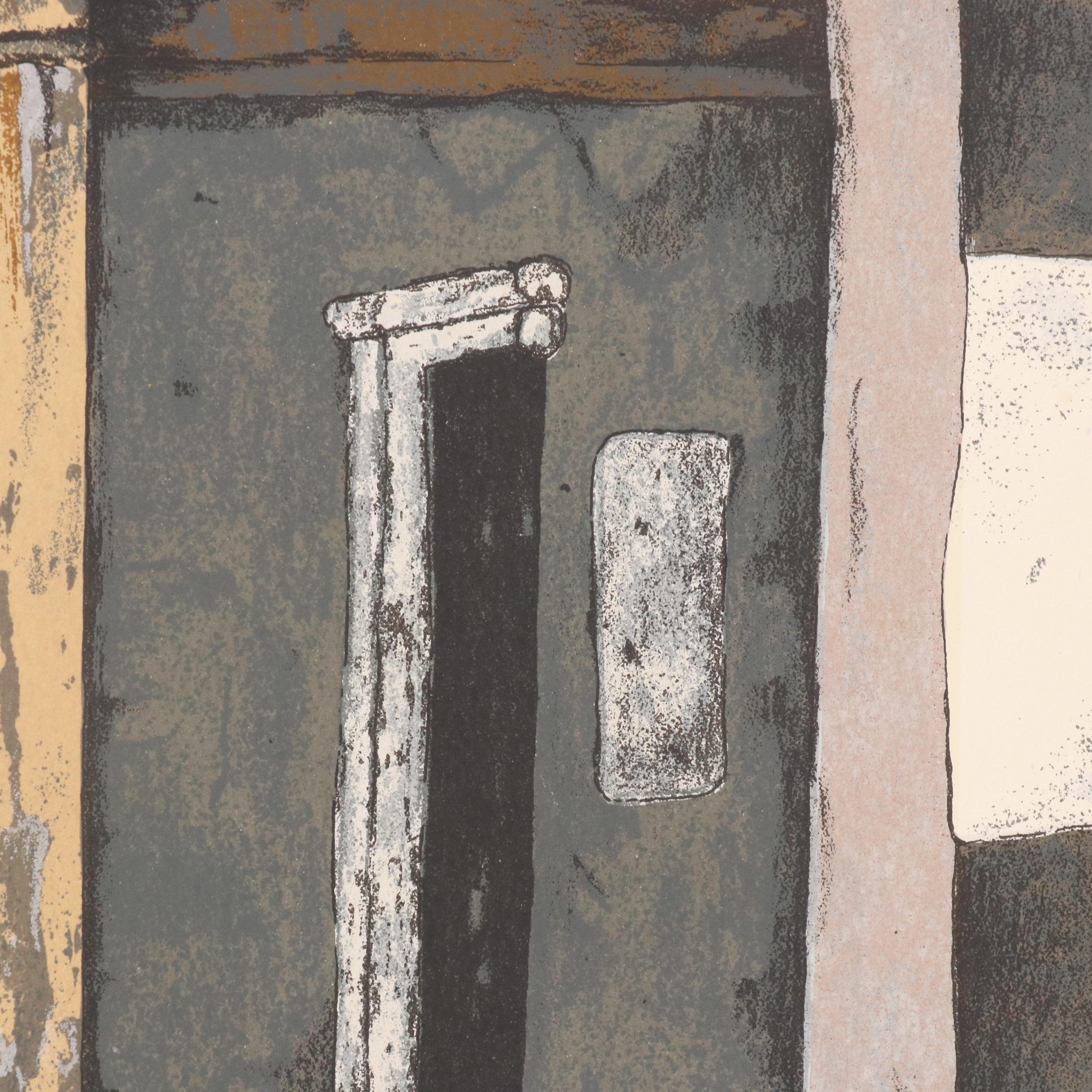 Robert Lider Lithograph of Balcony Scene, Circa 1980